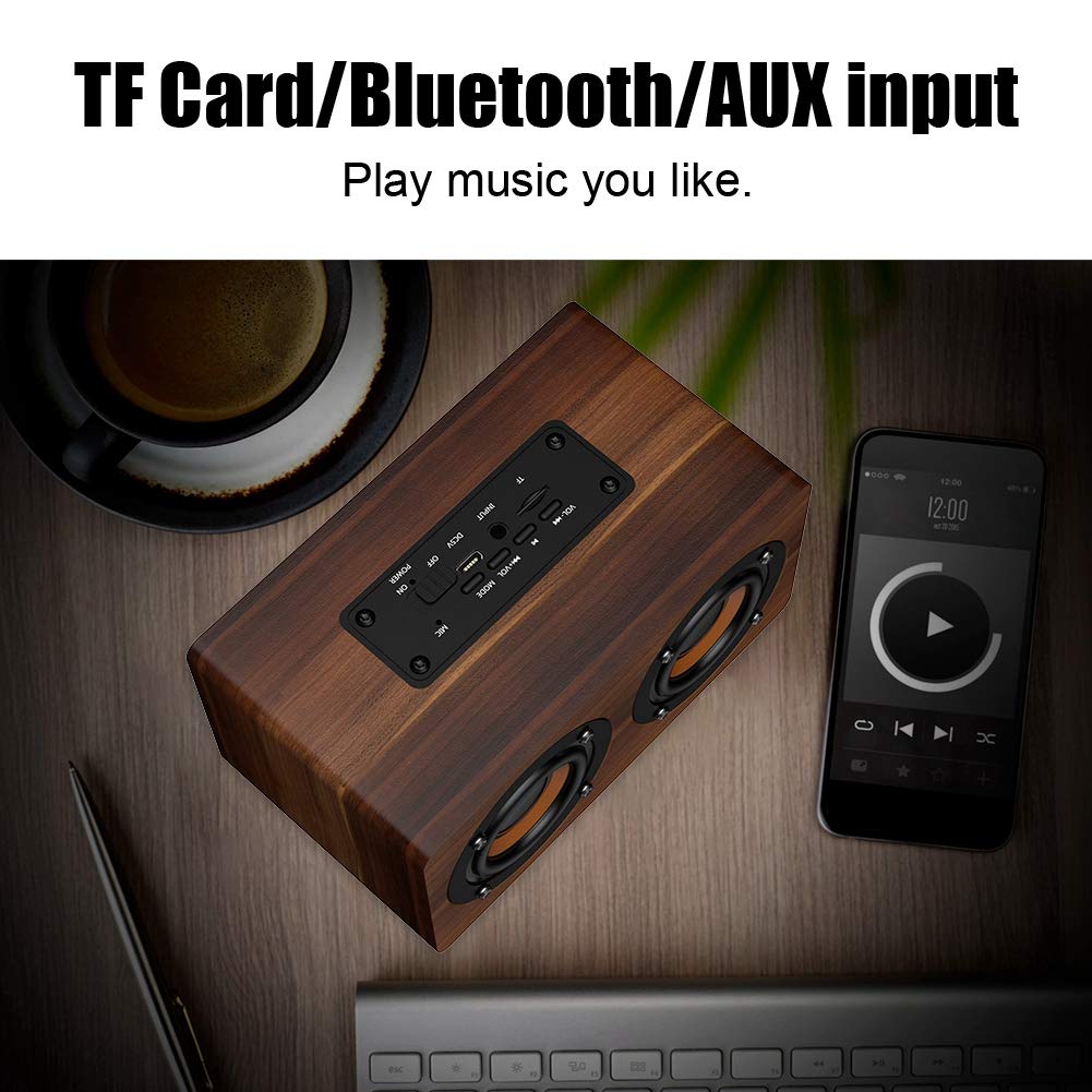 FM Radio Alarm Clock with Bluetooth Speaker - Heavy Bass HiFi Sound, Bluetooth/TF/AUX Input, Digital Bedside Clock for Bedroom, Kitchen, Office | Wake Up to Music, Listen to Radio, Enjoy Wireless Audio