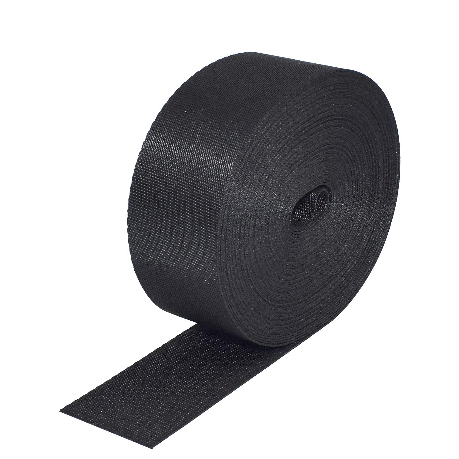 2 Inch Wide Flat Nylon Webbing - 10 Yards Roll (Black) for DIY Luggage Straps, Dog Leashes, Lawn Chairs, Hammocks, Towing & Outdoor Gear - Perfect for Camping, Furniture Repair & Craft Projects