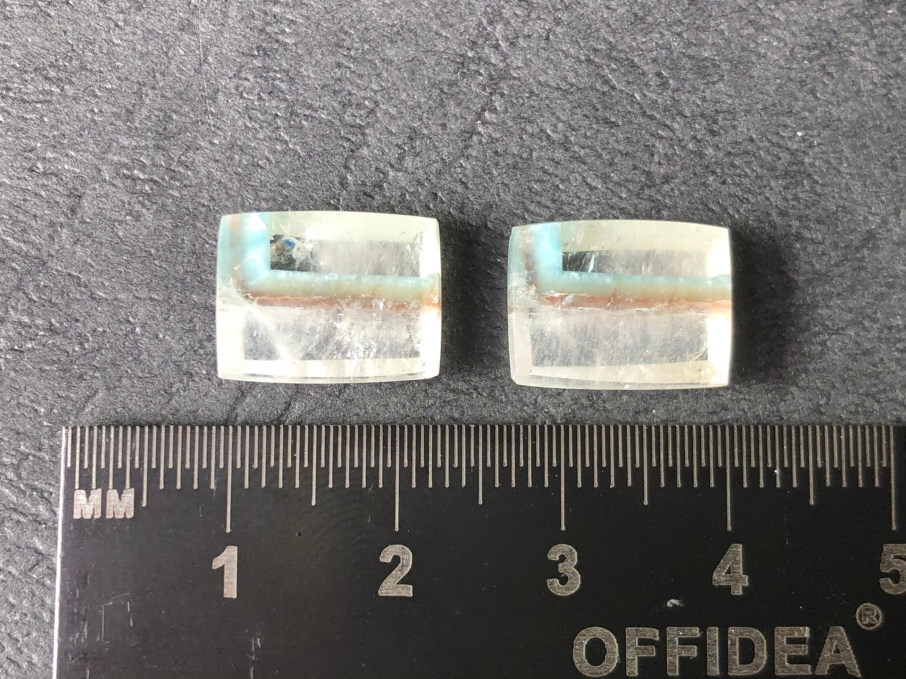 GILALITE Cabochons | Medusa Paraiba Quartz Striped Rectangle Gemstones for Jewelry Making (43860) | Perfect for Pendants, Rings & DIY Craft Projects