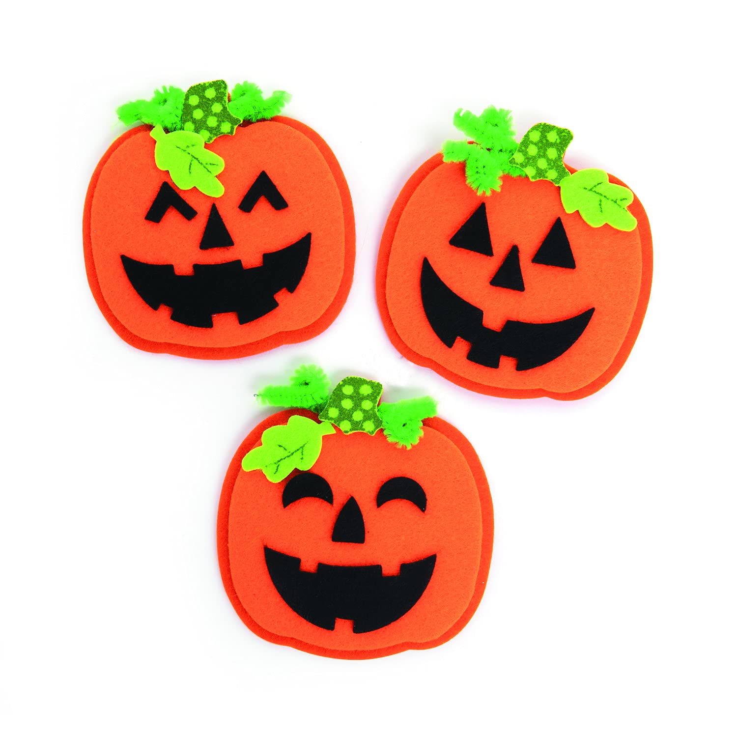 Fun Express Halloween JOL Felt Magnet Craft Kit - 12 Piece DIY Felt Magnet Set for Kids, Classroom & Party Activities - Perfect for Halloween Decorations, School Projects & Holiday Crafts
