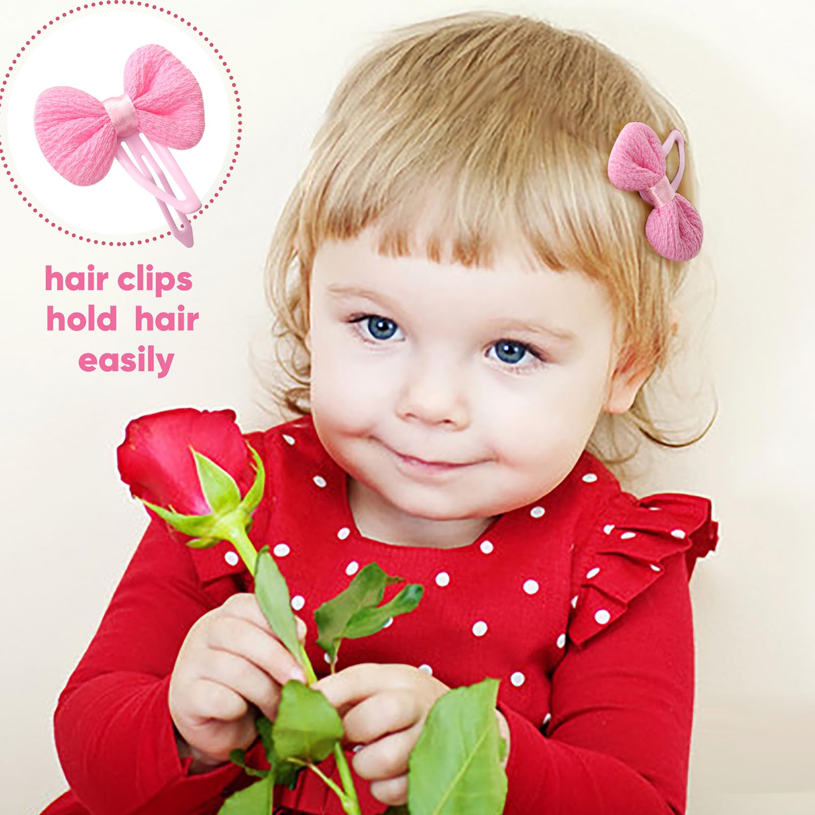 36 Pcs Cute Toddler Hair Clips & Bows Set - Colorful Flower Hair Ties & Snap Clips for Baby Girls - Perfect for Parties, School, and Daily Hair Styling