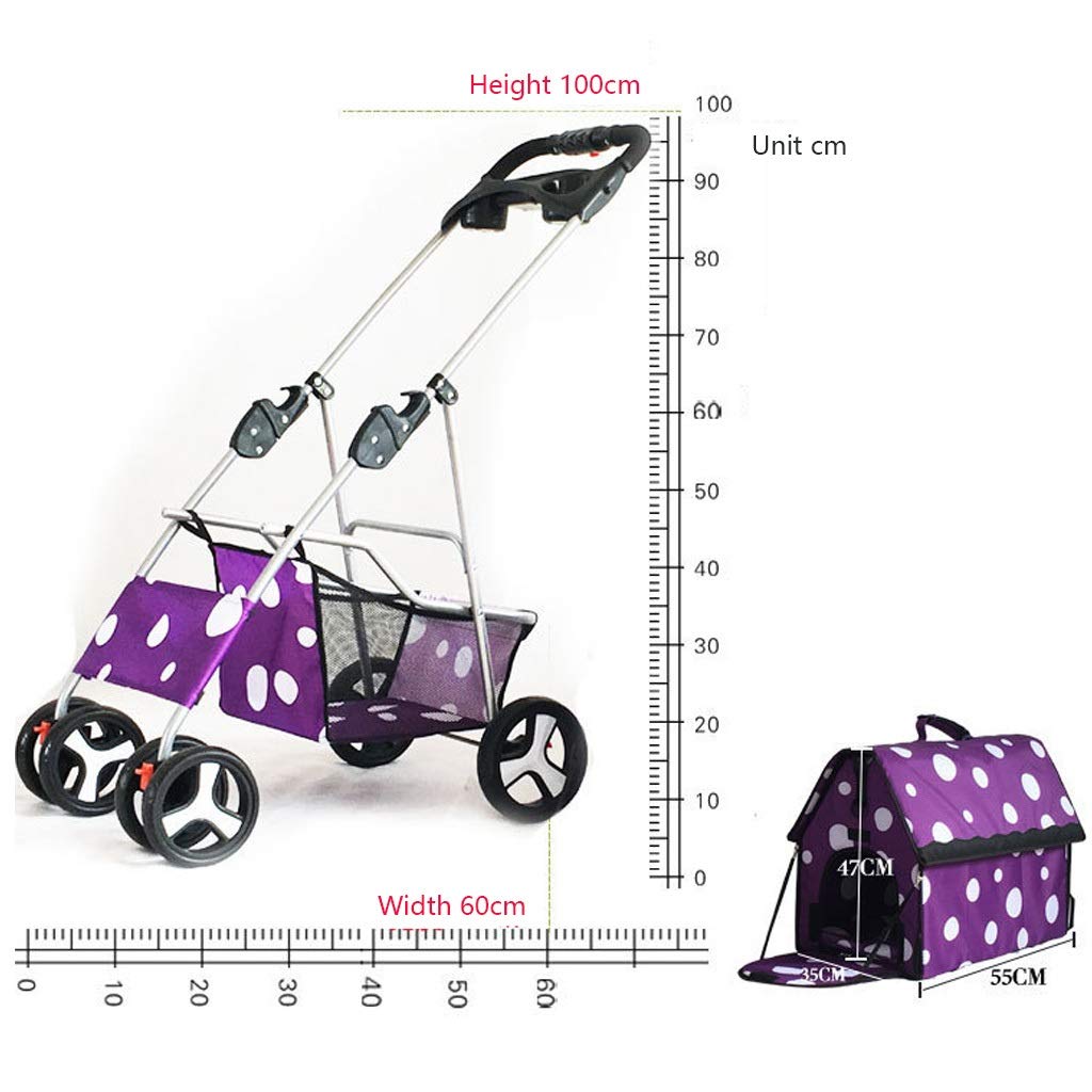 Foldable Pet Stroller for Small & Medium Dogs & Cats - Lightweight Travel Buggy with Detachable Stand, Holds Up to 25Kg - Perfect for Park Walks, Vet Visits & Shopping Trips