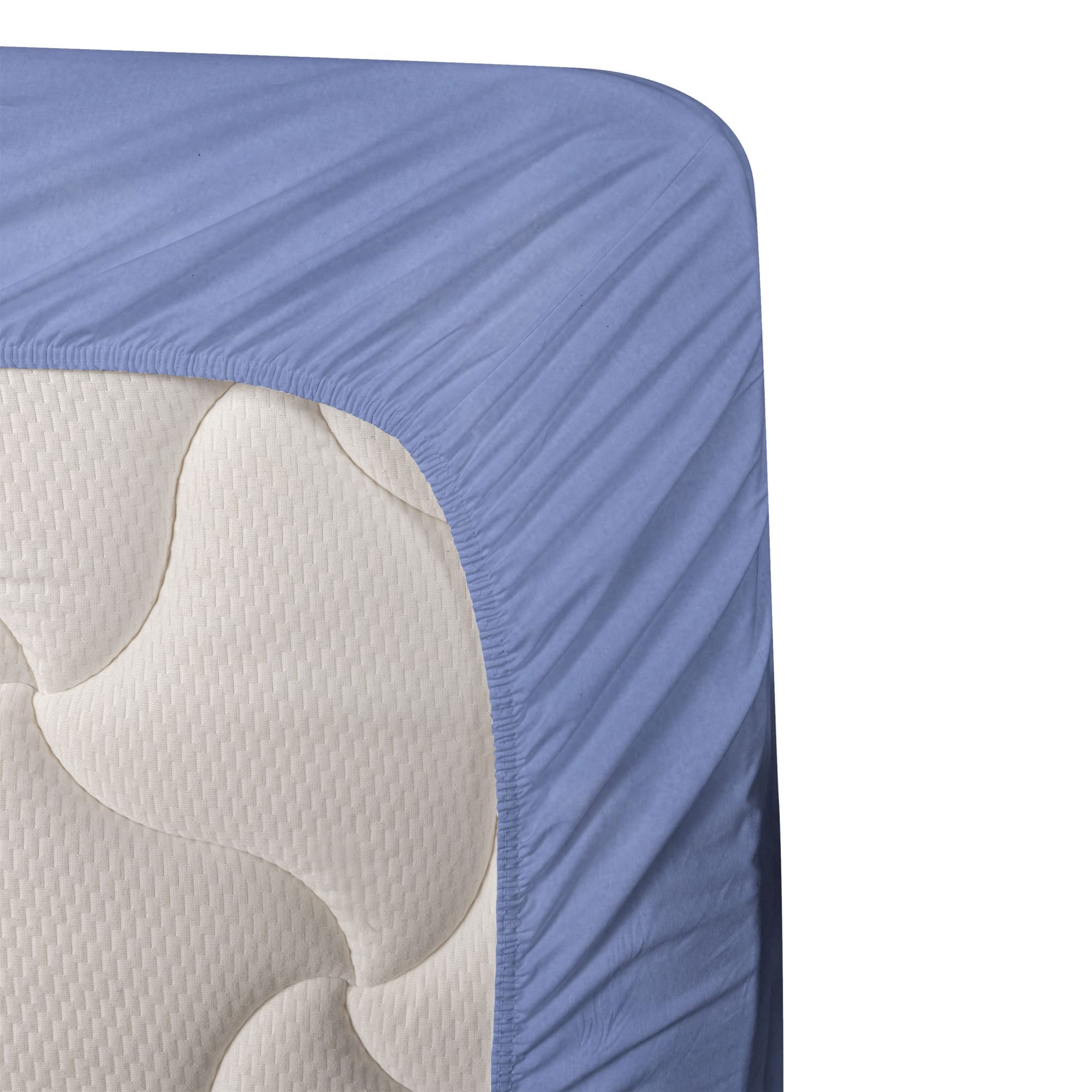 Ambesonne 4-Piece King Size Seaside Sheet Set - Ocean Seascape with Beach Chairs & Umbrella Design, Blue & Beige Bedding Set Includes Fitted Sheet, Flat Sheet & 2 Pillowcases | Perfect for Beach-Themed Bedrooms, Coastal Decor & Vacation Homes