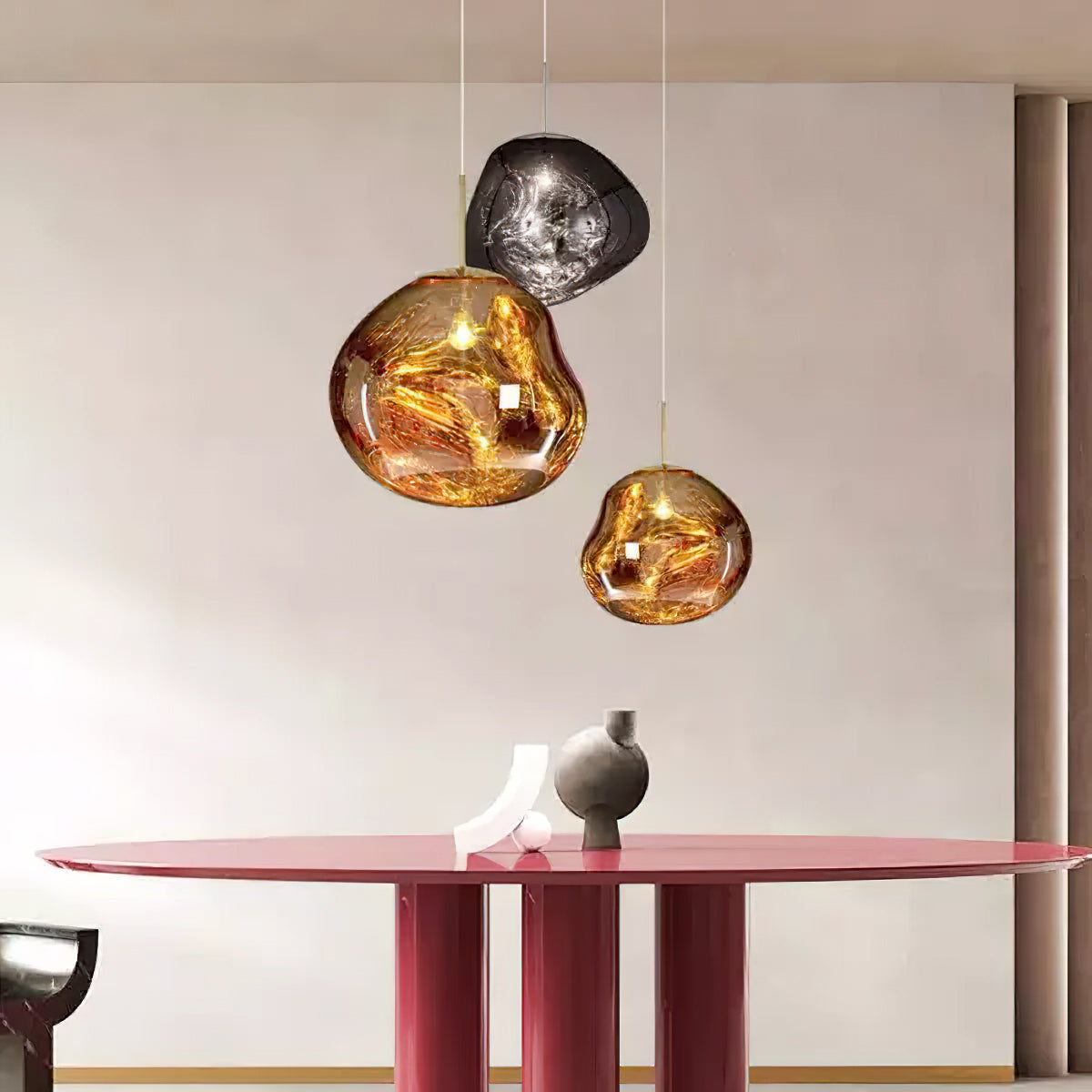 Lava Pendant Light Fixture - Modern Volcanic Glass Ceiling Lamp for Dining Room, Kitchen Island & Bedroom Lighting Decor