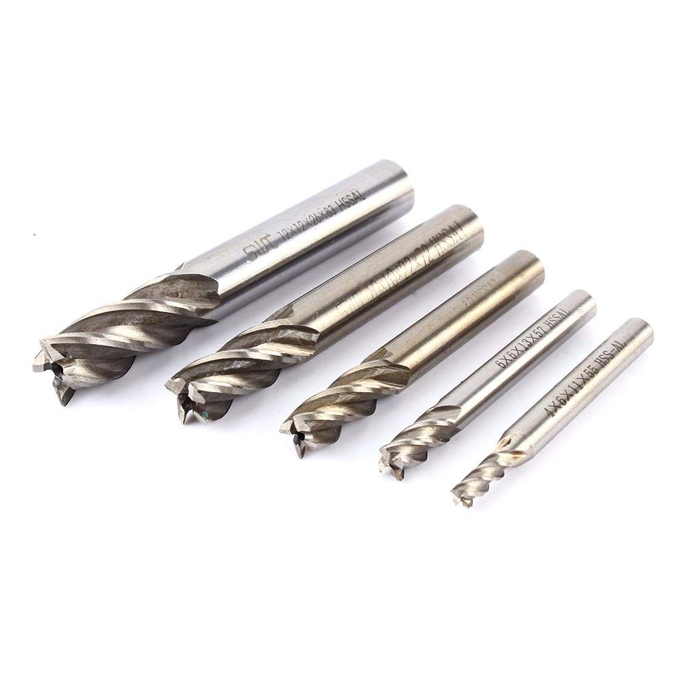 4mm-12mm High Speed Steel CNC Straight Shank 4 Flute End Mill Cutter - Nitride Coated Drill Bit for Metal, Wood & Plastic - Perfect for Milling, Drilling & Engraving Projects