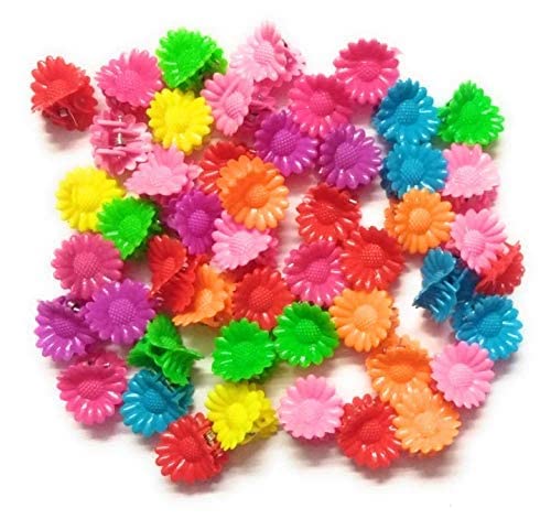 25 Pcs Mini Hair Claw Clips & Hairpins for Women Girls Kids - Colorful Sunflower Shaped Plastic Hair Accessories for School, Work & Daily Styling