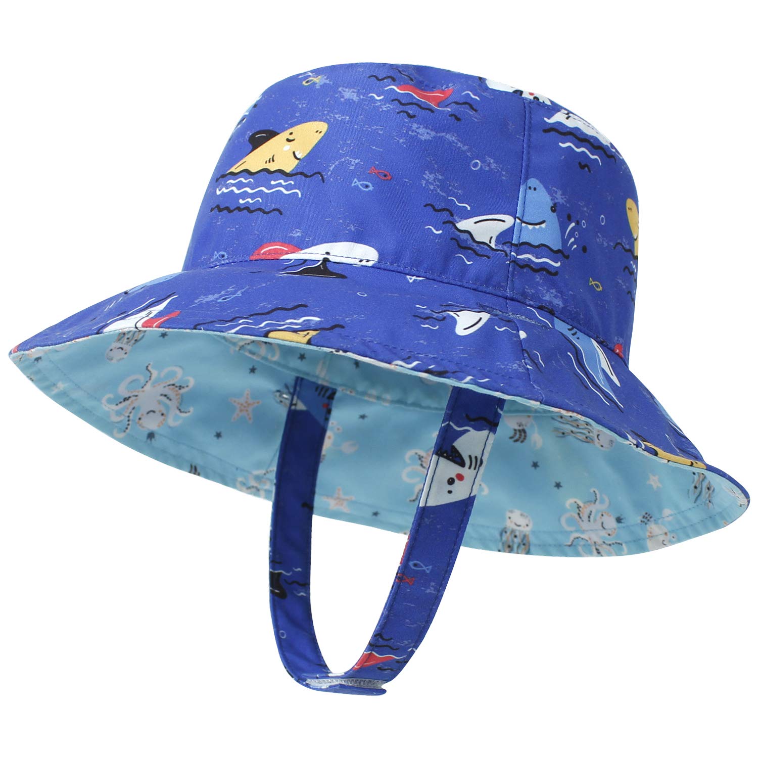 LAPI.ZAPI UPF 50+ Baby Sun Hat - Reversible Bucket Hat with Wide Brim for Boys & Girls, Sun Protection for Beach, Pool & Outdoor Activities
