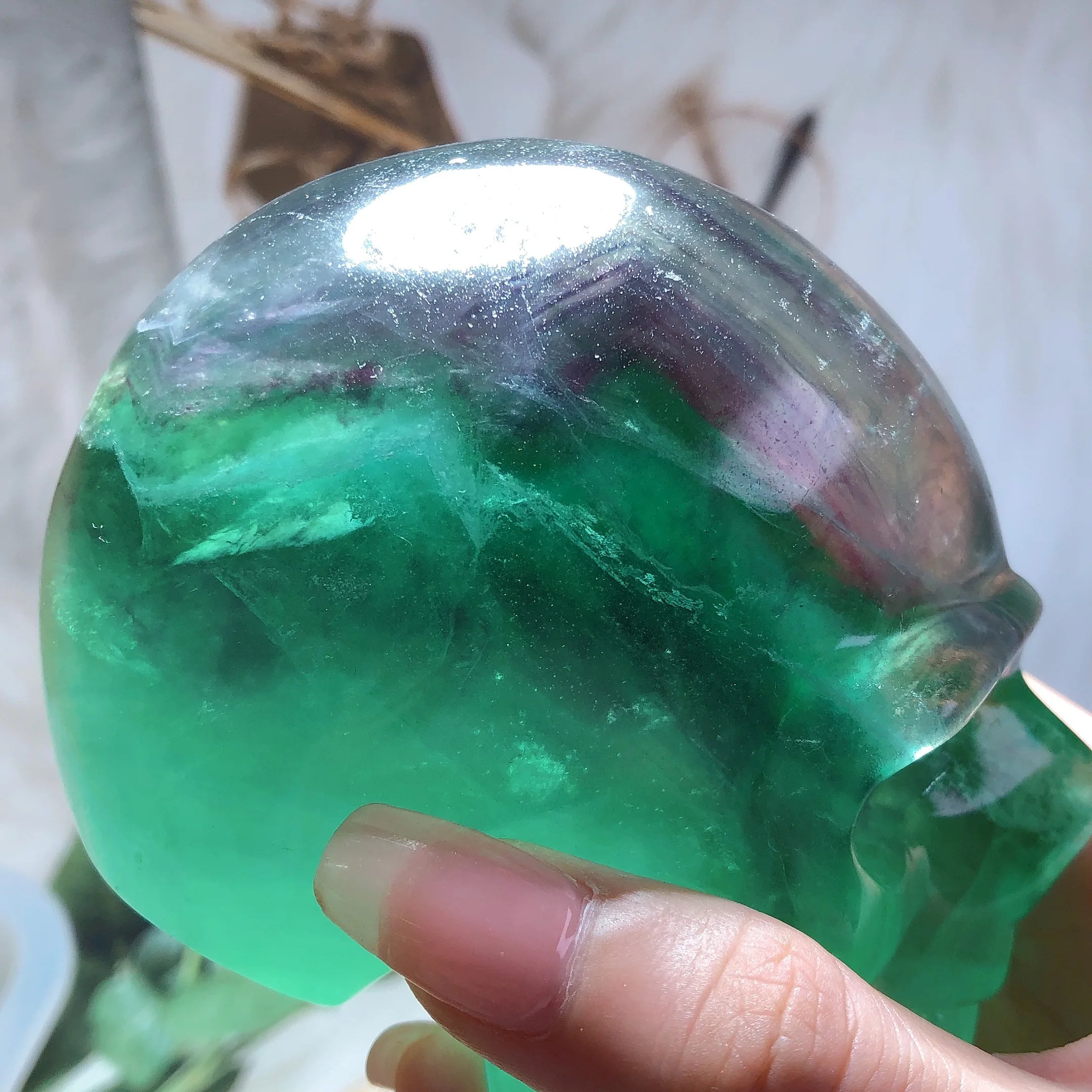 Natural Blue Fluorite Crystal Skull Carving - High Quality Healing Stone for Meditation, Spiritual Healing & Home Decor | Perfect Gift for Crystal Lovers & Energy Workers