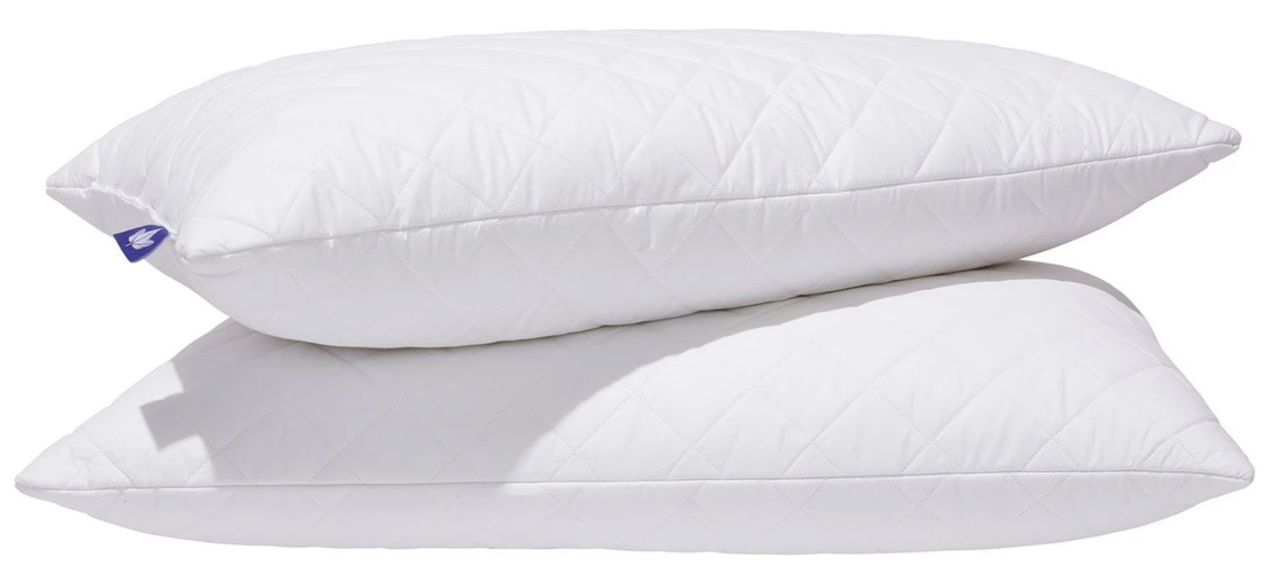 Premium Quilted White Goose Feather Sleeping Pillow - Ultra Soft & Supportive for Neck Pain Relief - Perfect for Side Sleepers, Back Sleepers & Travel Use