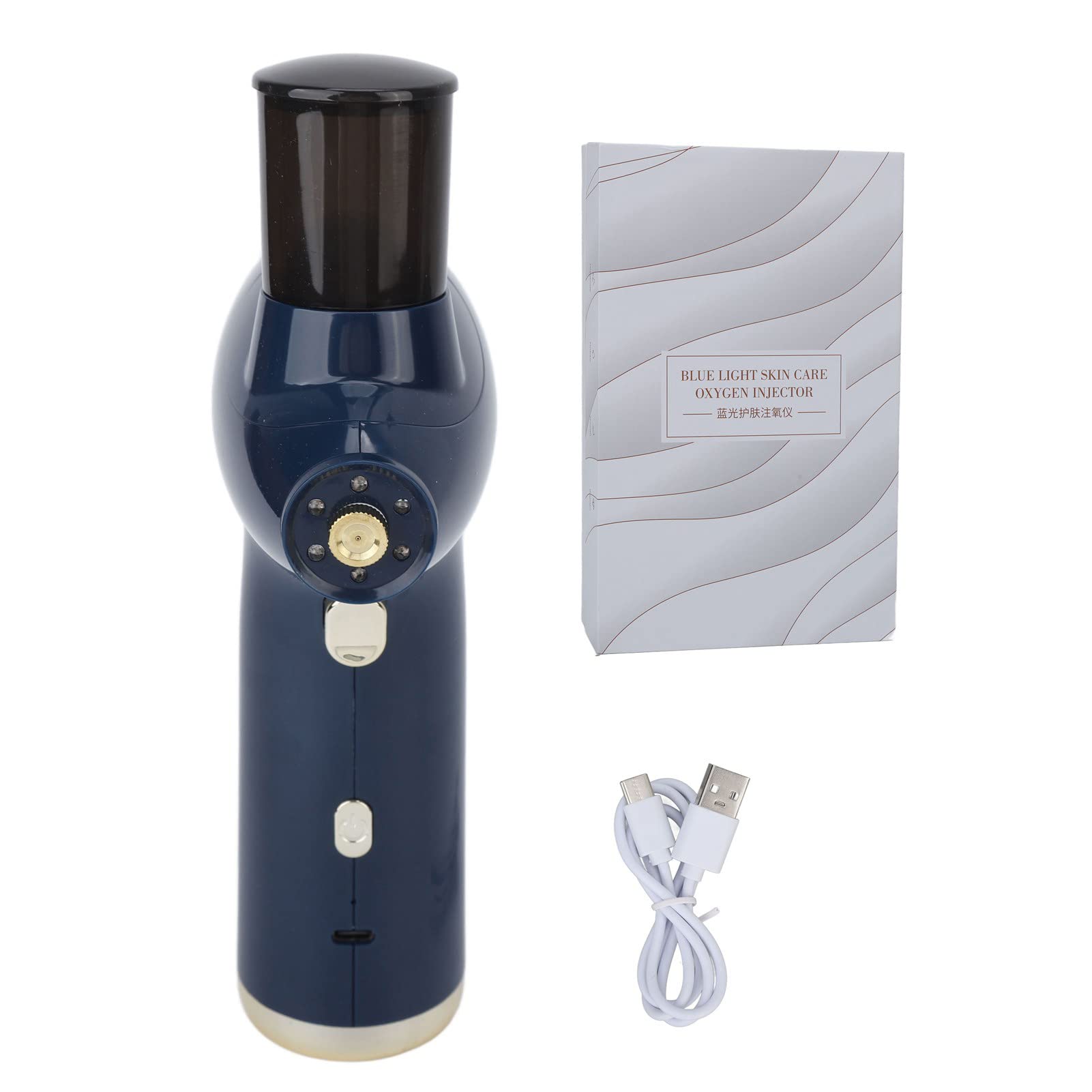 Professional Handheld Facial Oxygen Spray Injector - 150KPA High Pressure Fine Mist Sprayer with Red & Blue Light Therapy for Skin Nourishment & Repair | Perfect for Home Spa, Skincare Routine & Professional Beauty Treatments