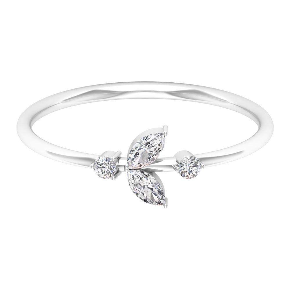 Elegant Marquise Diamond Wedding Ring for Women - 14K Gold Minimalist Floral Bridal Ring, Promise Ring & Everyday Jewelry - Perfect for Engagement, Anniversary & Special Occasions