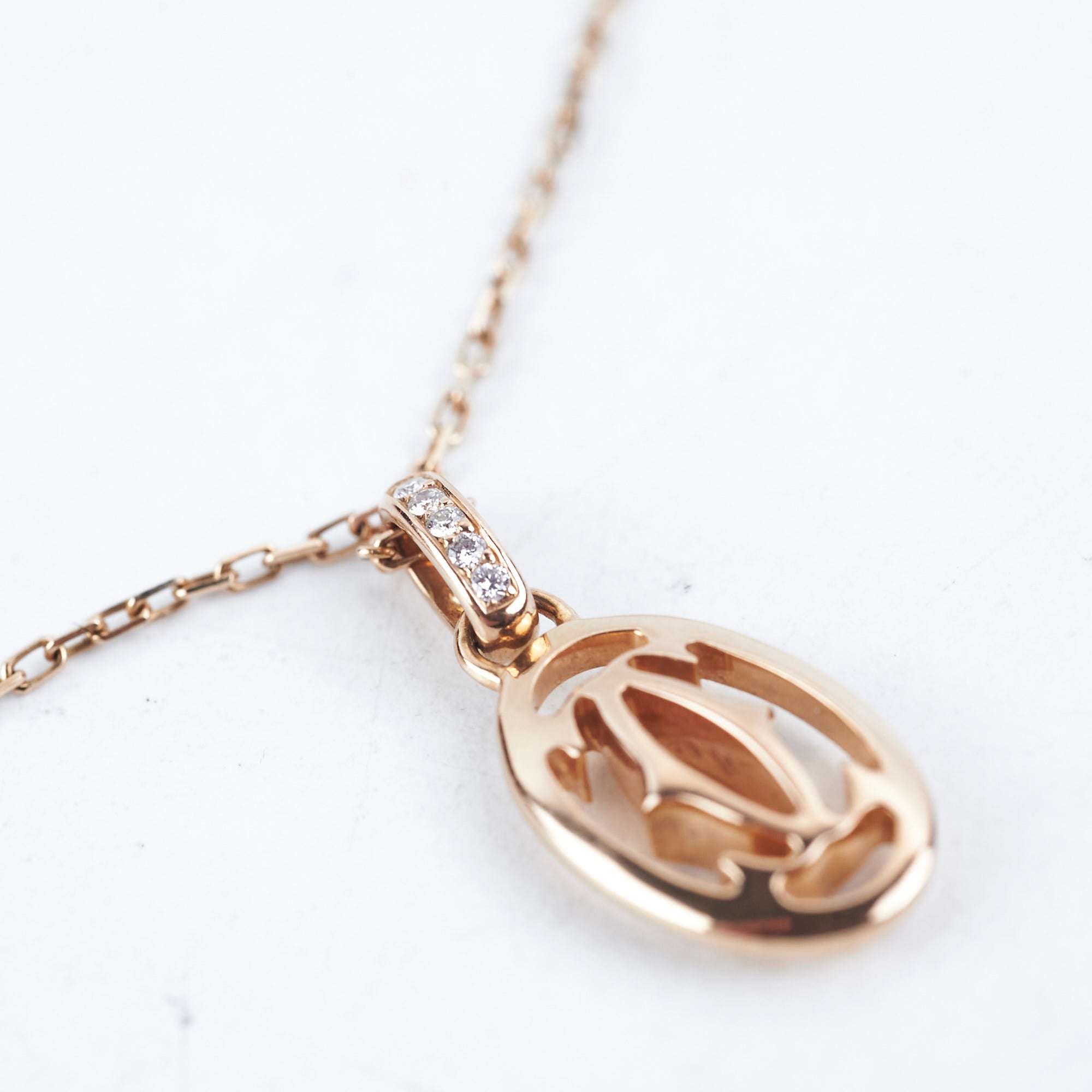 Cartier Double C Logo Necklace in Pink - Elegant Jewelry for Women, Perfect for Parties, Dates & Special Occasions