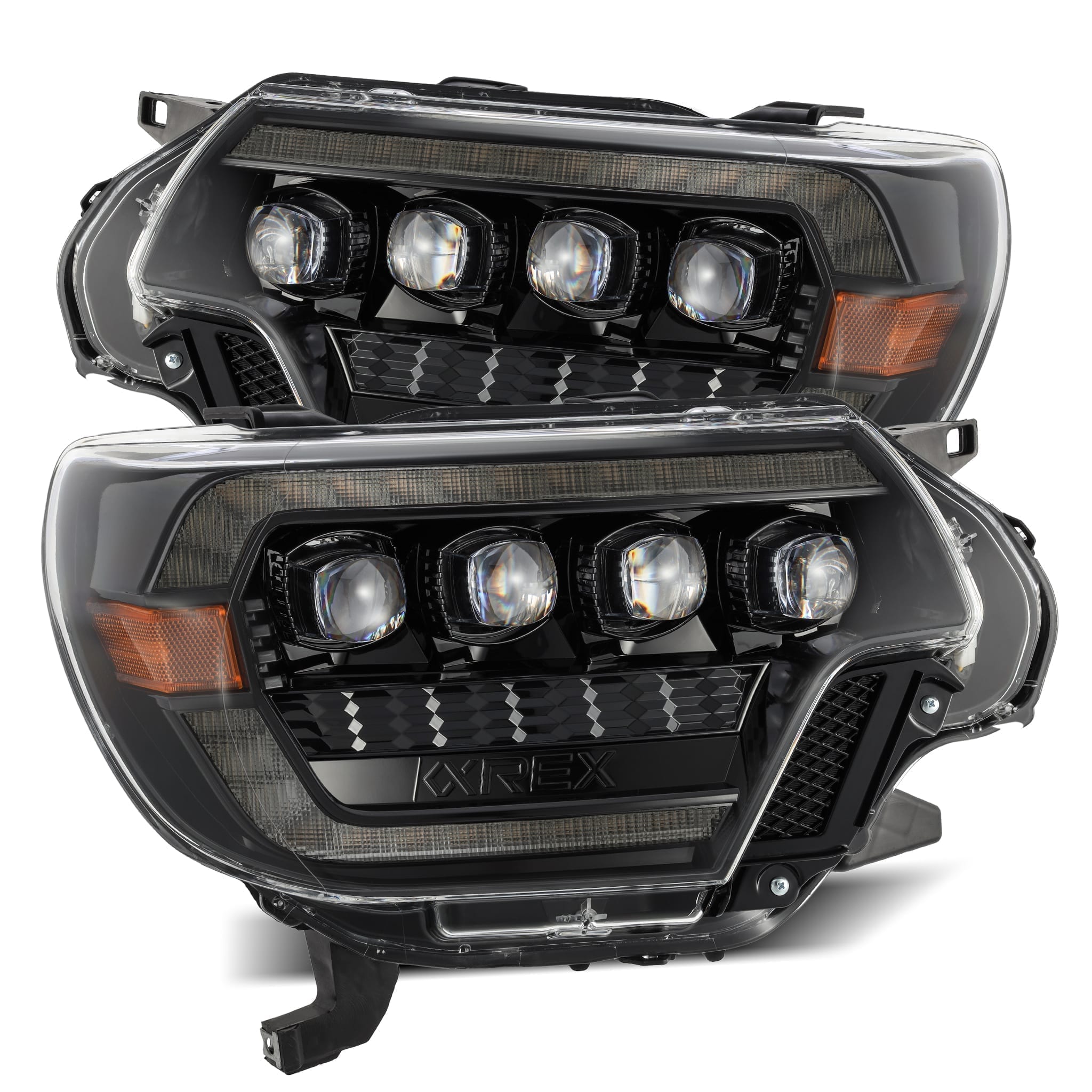 2012-2015 Toyota Tacoma NOVA Series LED Projector Headlights - Alpha Black by Alpha Rex (880752) - Upgrade for Better Night Visibility & Off-Road Driving