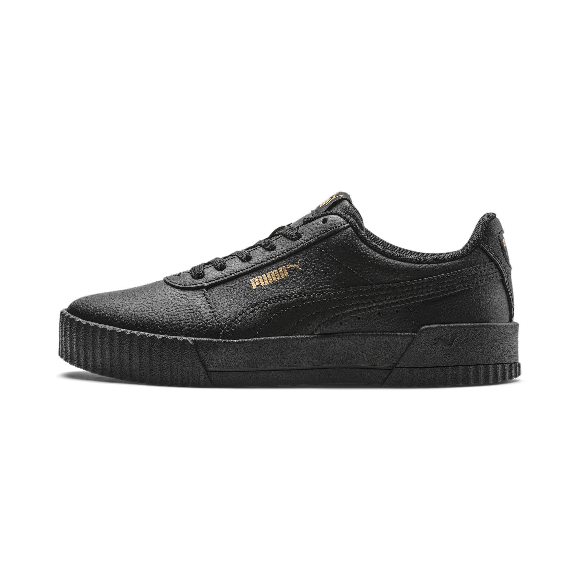 PUMA Women's Sneakers - Black & Gold Athletic Shoes for Running, Walking & Gym | Size 10.5 | Comfortable Casual Sports Footwear for Women