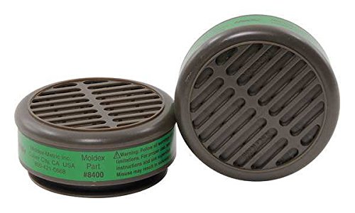 NIOSH Approved AM/MA Chemical Cartridge - Snap On/Off Design, Green, Pack of 10 | For Respirators & Industrial Safety Equipment