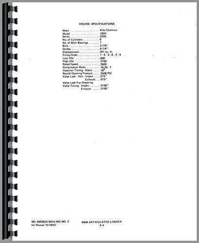 Allis Chalmers 840 Wheel Loader Service & Repair Manual - Jensales OEM Replacement Guide for Maintenance & Troubleshooting | Perfect for DIY Mechanics & Equipment Owners
