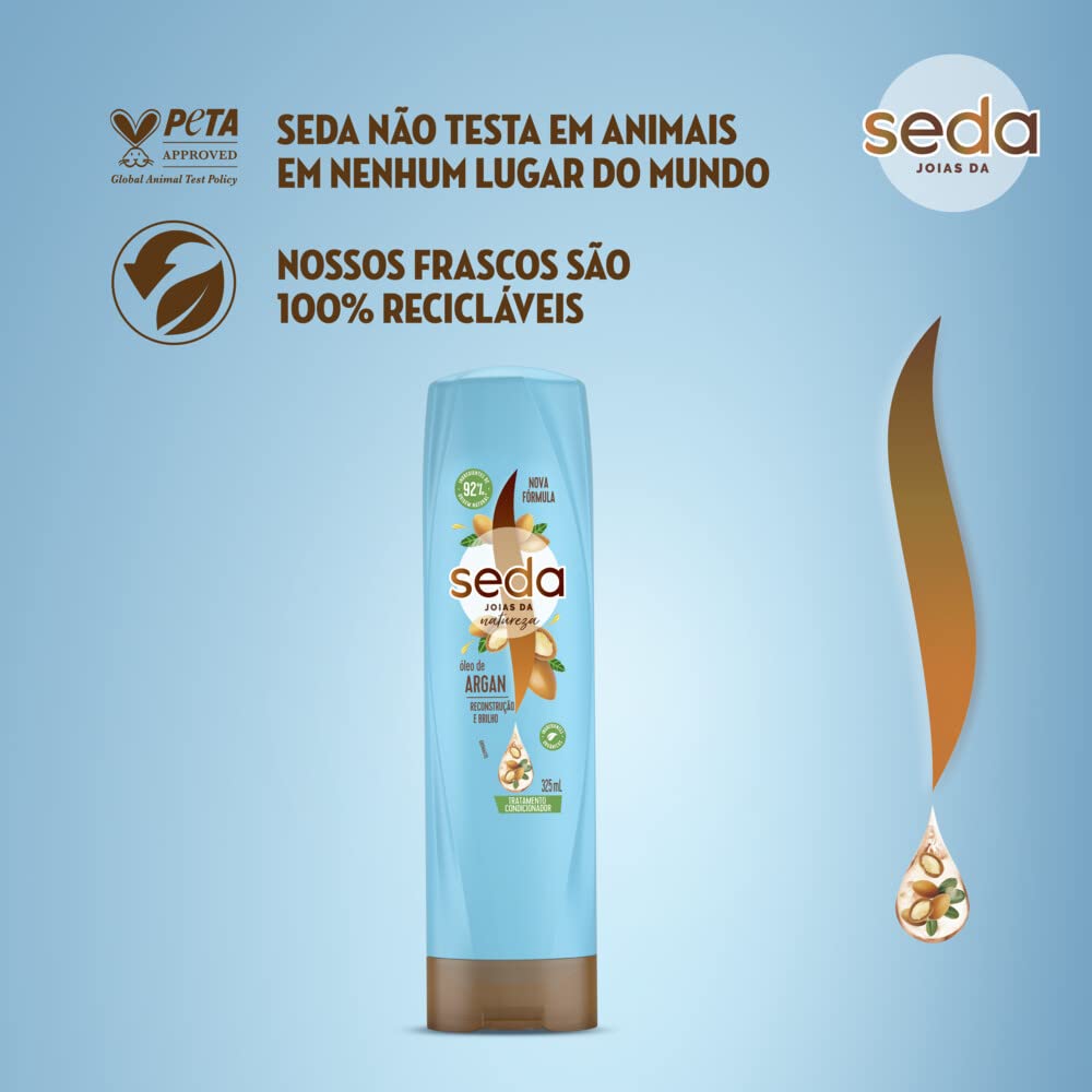 Seda Argan Bomb Collection Conditioner - 11 Fl Oz / 325ml - Hydrating & Nourishing Hair Treatment for Dry & Damaged Hair - Perfect for Daily Use & Salon-Quality Results at Home