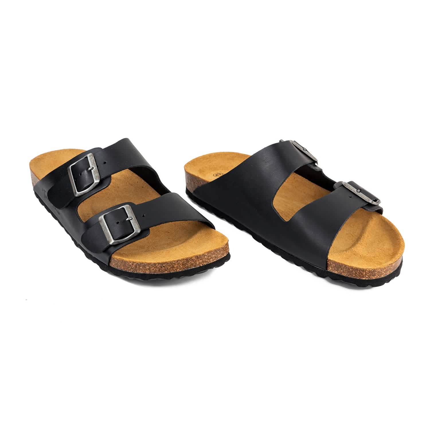 Men's Plain Leather Open Toe Sandals - Comfortable Casual Summer Footwear for Beach, Travel & Outdoor Activities