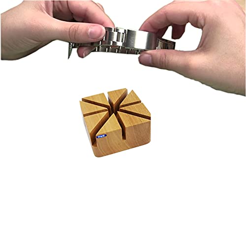 Premium Wooden Watch Band Holder & Link Remover Tool - Professional Watch Strap Repair Kit for Men's & Women's Watches - Perfect for DIY Watch Repair, Maintenance & Band Adjustment at Home