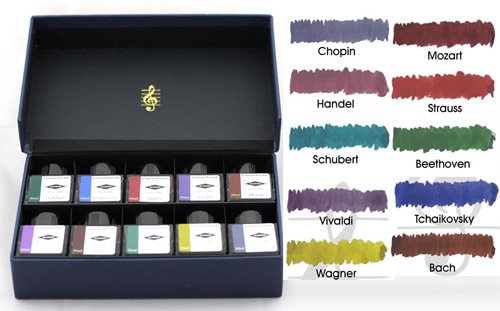 Diamine Refillable Ink Bottles Set - 10 Vibrant Colors for Fountain Pens (DM-6000) | Perfect for Calligraphy, Journaling & Artistic Writing