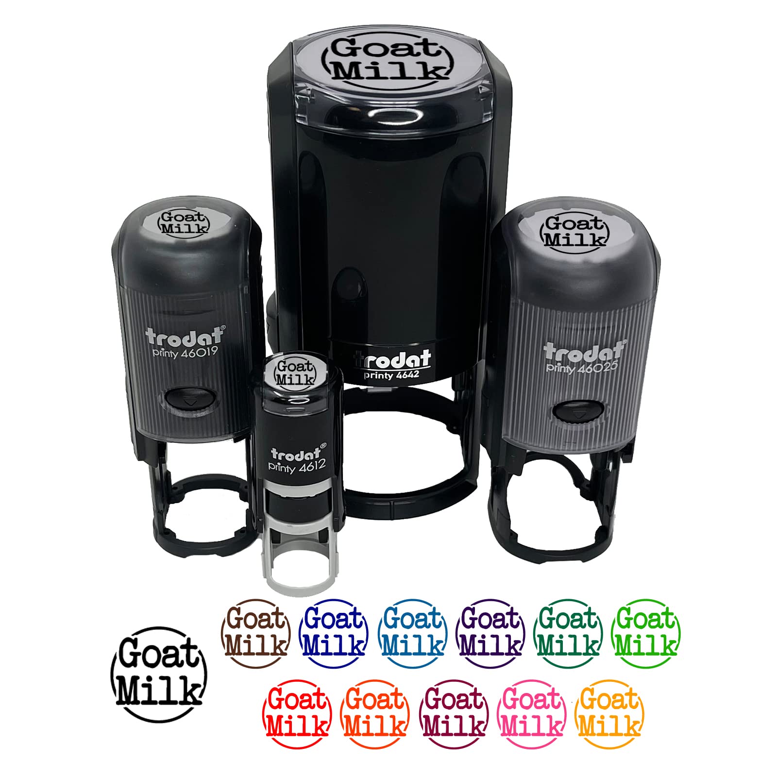 Goat Milk Self-Inking Rubber Stamp - 1/2 Inch Mini Stamp with Blue Ink for Crafting, Planners, Journals & DIY Projects - Perfect for Scrapbooking, Card Making & Office Use