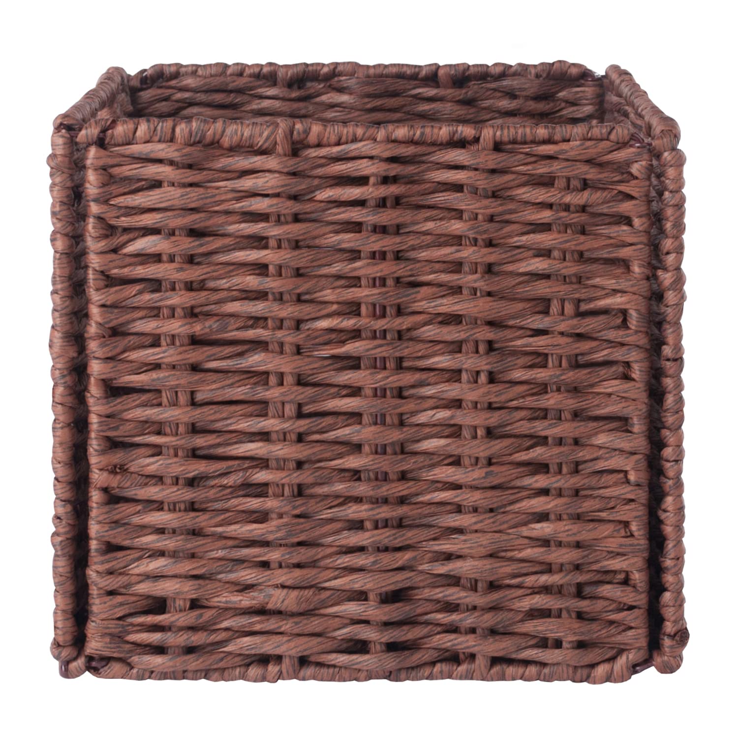 Set of 3 Walnut Brown Foldable Woven Rope Baskets 21.25