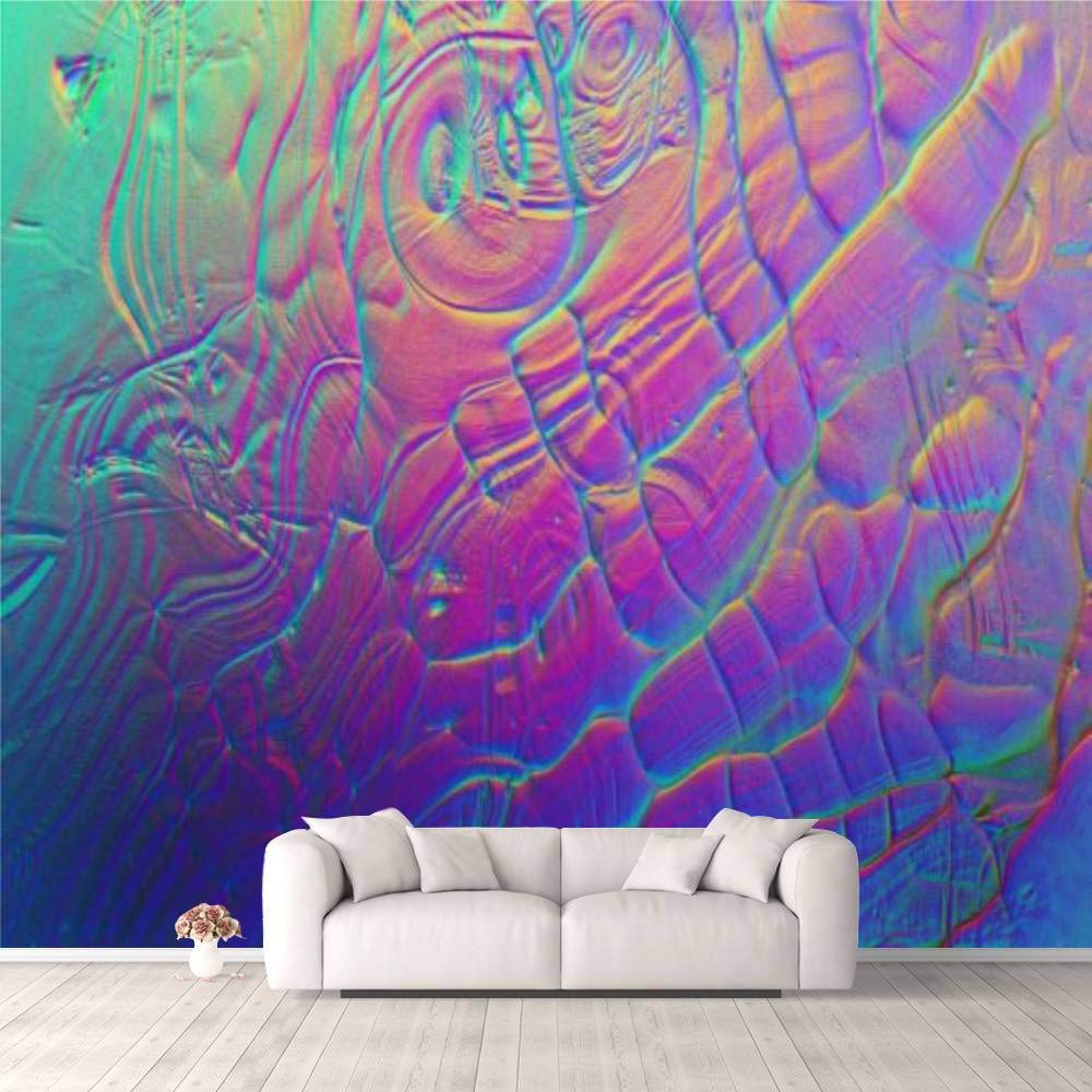 3D Abstract Holographic Foil Wallpaper - Self-Adhesive Pearl Gradient Wall Mural for Bedroom, Living Room & Dorm Decor | Peel & Stick Removable Wallpaper for Walls, Ceiling & Wardrobes | Modern Home Interior Design Upgrade