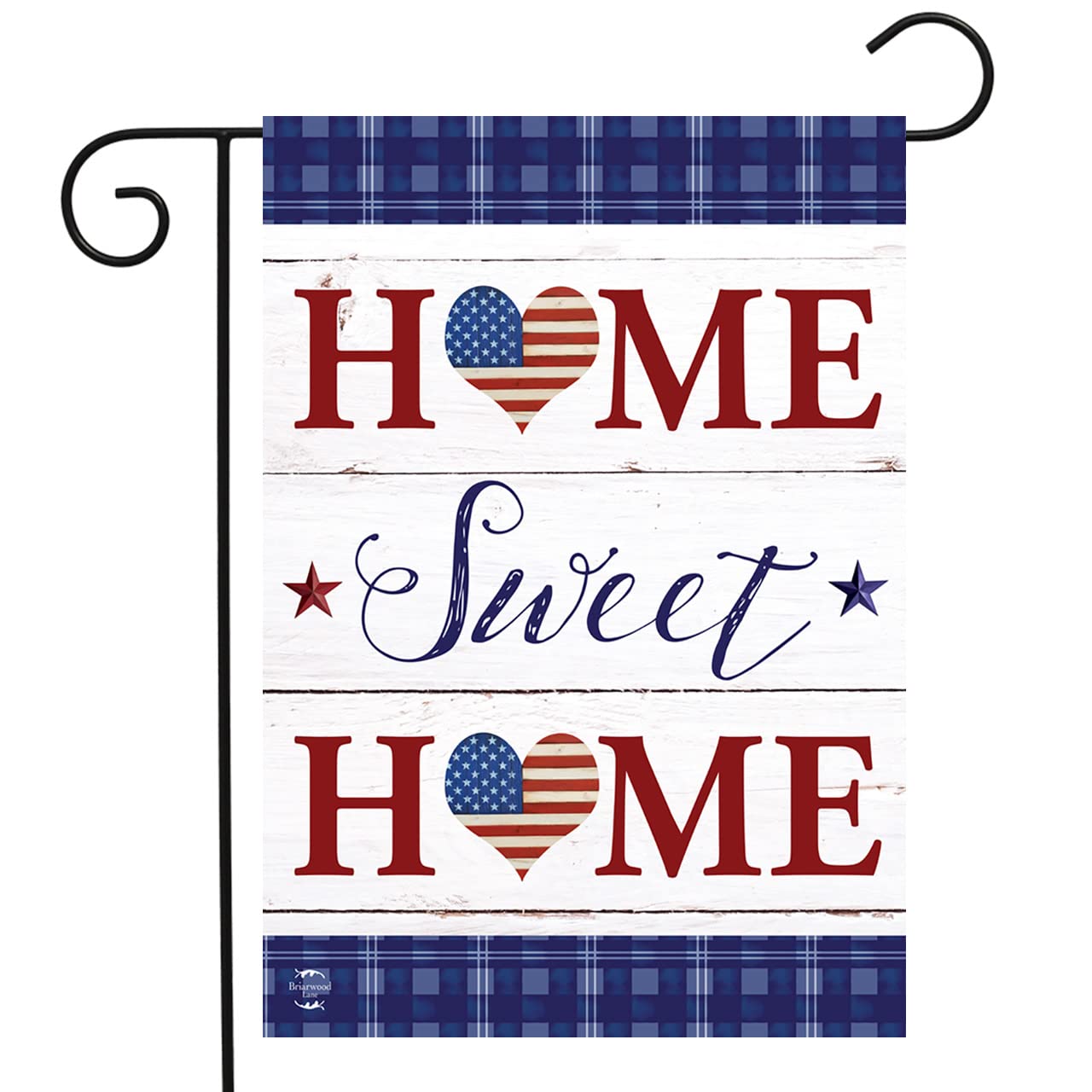 Briarwood Lane Patriotic Home Sweet Home Double-Sided Garden Flag 12.5 x 18 Inch - Perfect for Front Yard, Porch Decor & Seasonal Outdoor Display
