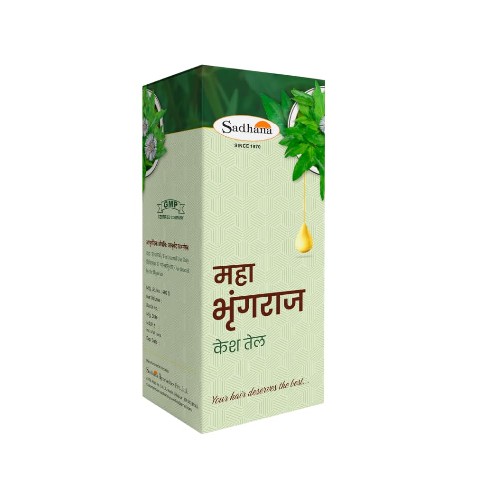 Sadhana Mahabhringraj Hair Oil for Hair Growth & Scalp Care - 200ml | Ayurvedic Treatment for Thicker, Stronger Hair | Perfect for Daily Use & Hair Regrowth Therapy
