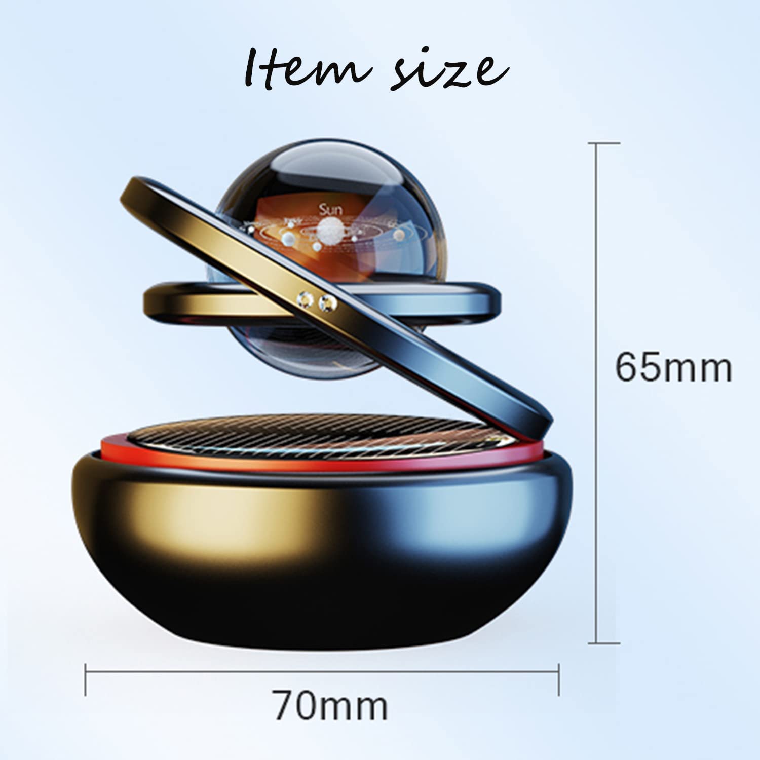 Solar Powered Car Air Freshener - Auto-Rotating Air Purifier for Car Interior, Red | Eliminate Odors & Freshen Air While Driving