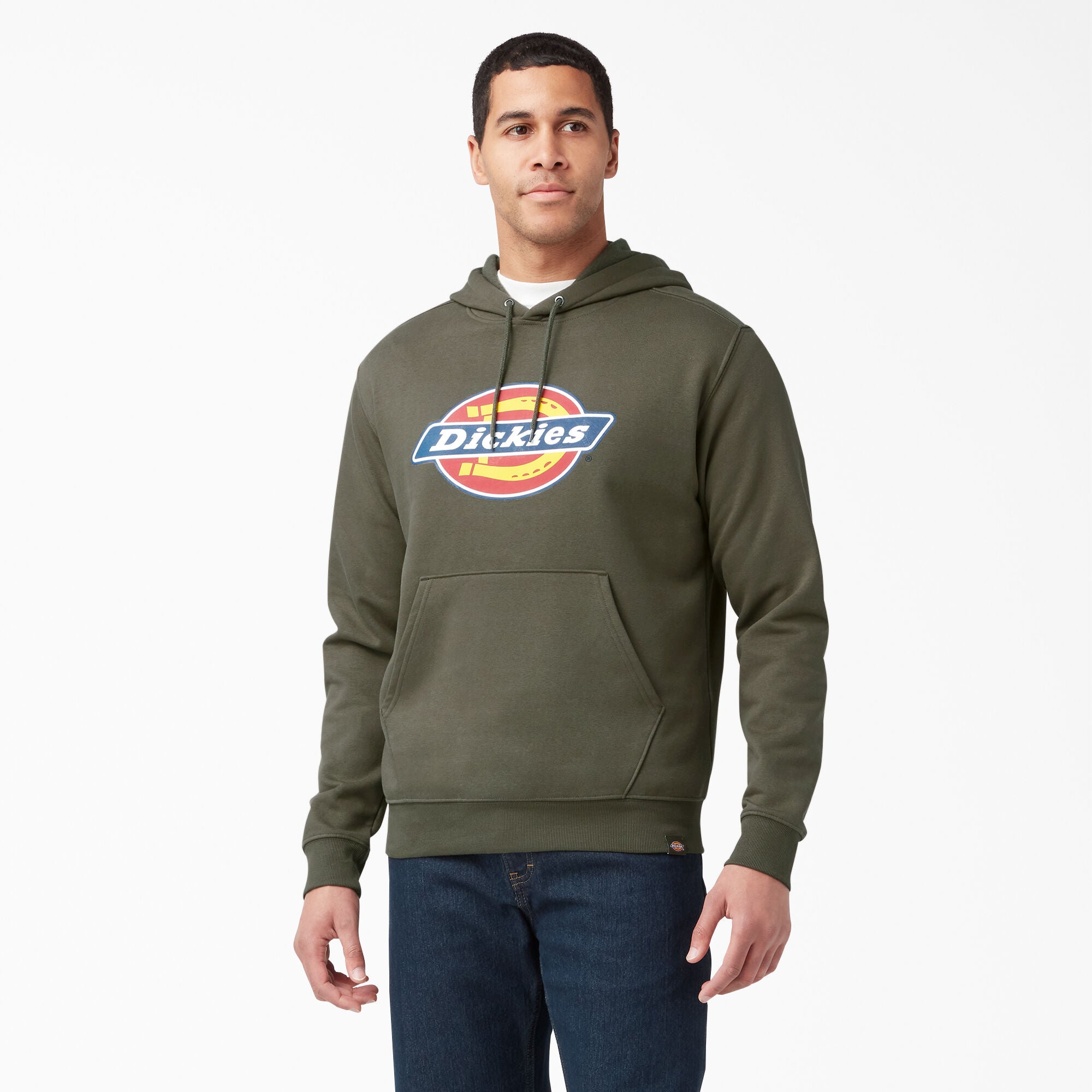 DICKIES Men's Relaxed Fit Logo Fleece Pullover Hoodie Sweatshirt - Warm Casual Wear for Everyday Comfort | Perfect for Work, Gym & Outdoor Activities