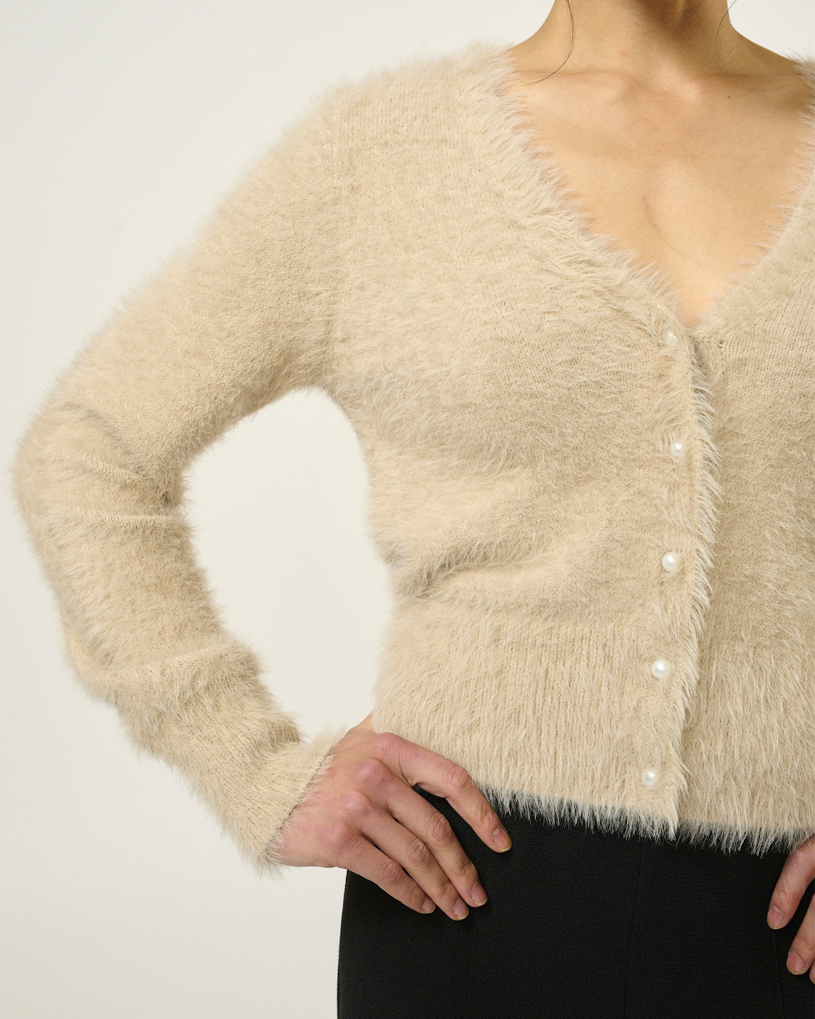 Camille Pearl Cardigan for Women - Soft Knit Open Front Sweater - Elegant & Cozy Loungewear for Home, Office & Casual Outings