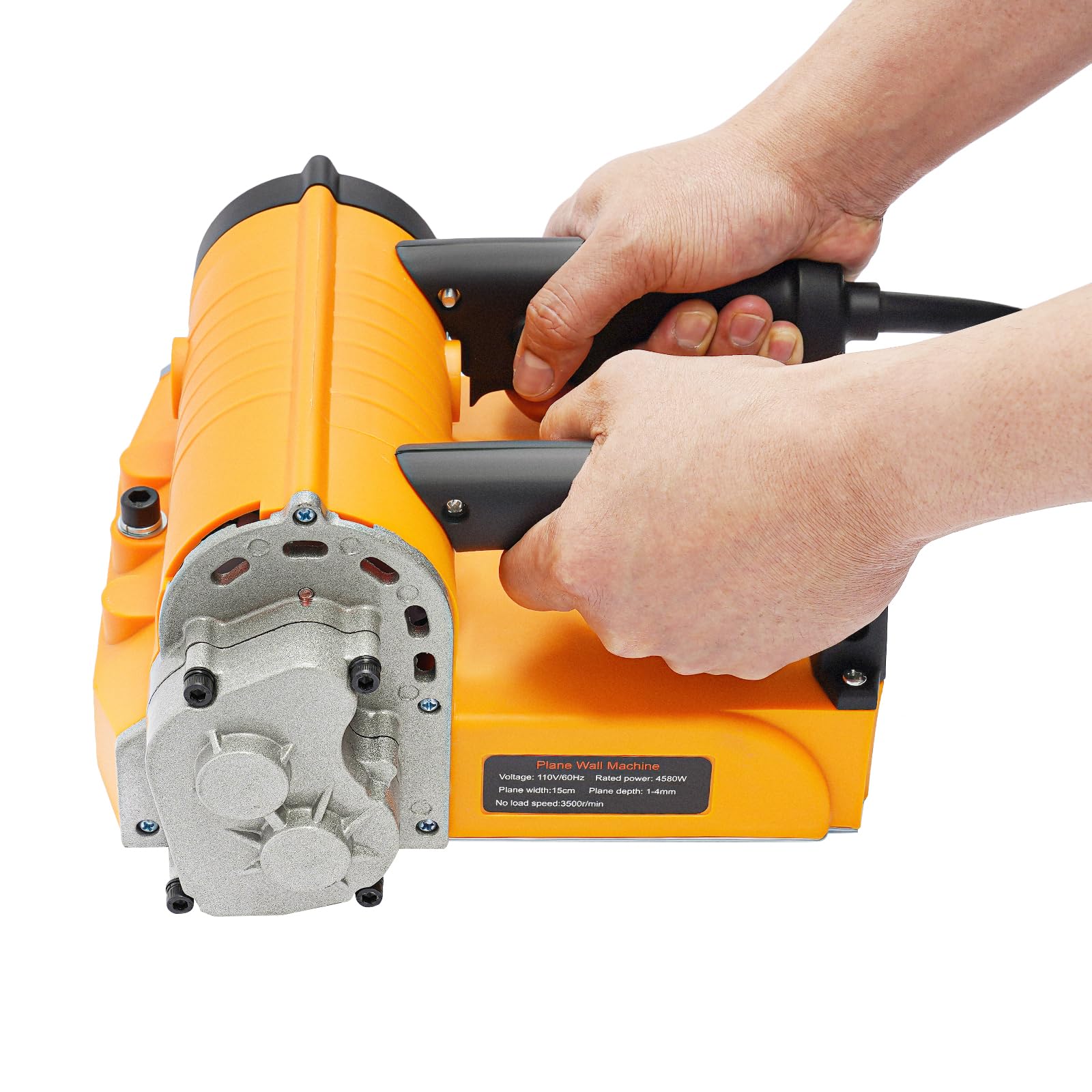 4580W Electric Wall Planer - Adjustable Depth Concrete & Putty Removal Tool for Wall Renovation - Heavy Duty Power Shovel for Cement Stripping & Surface Leveling (Orange) - Perfect for Home DIY Projects & Professional Construction Work
