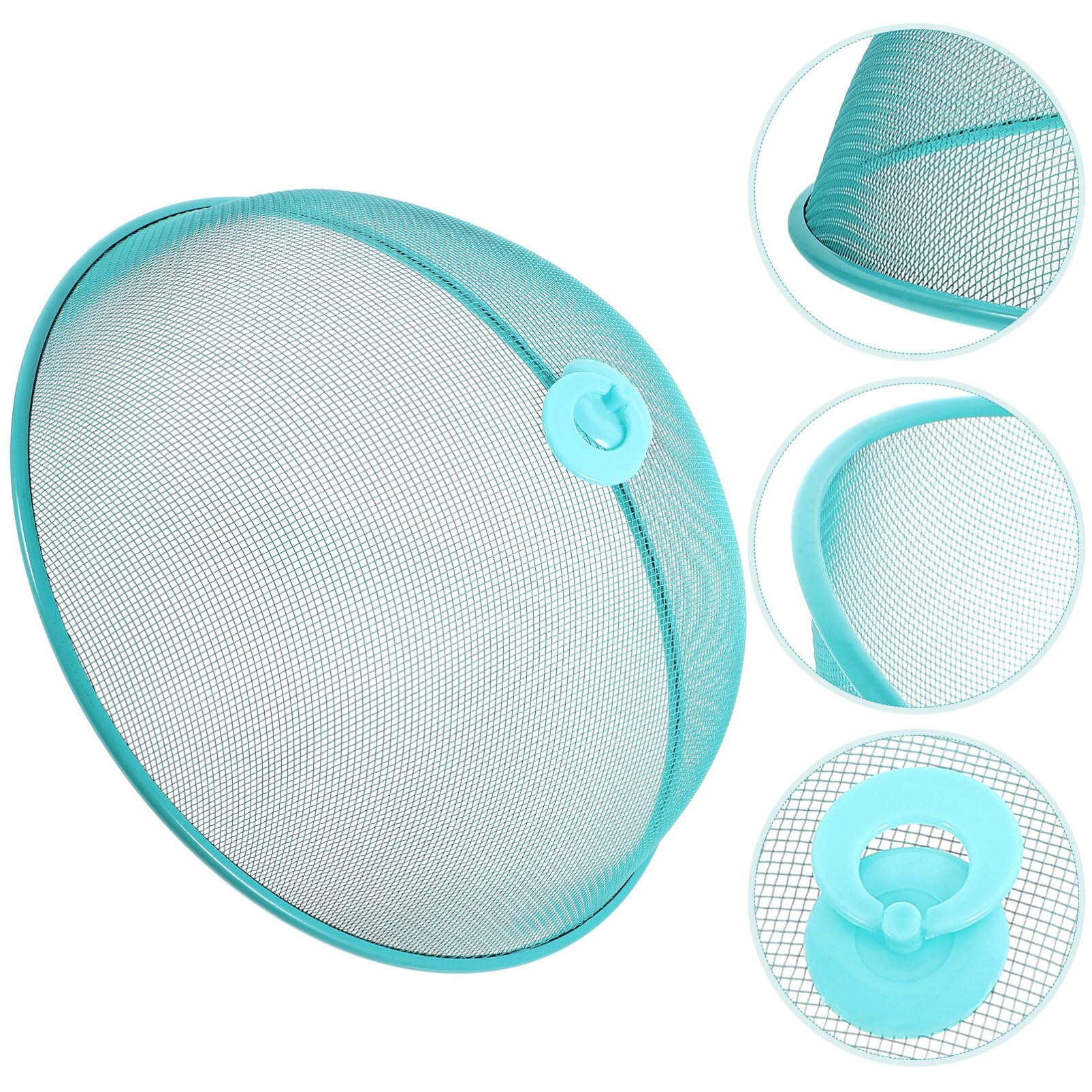 **Reusable Metal Mesh Food Cover Tent - Outdoor BBQ Camping Plate Dome Screen for Picnic, Party & Dining - Blue**