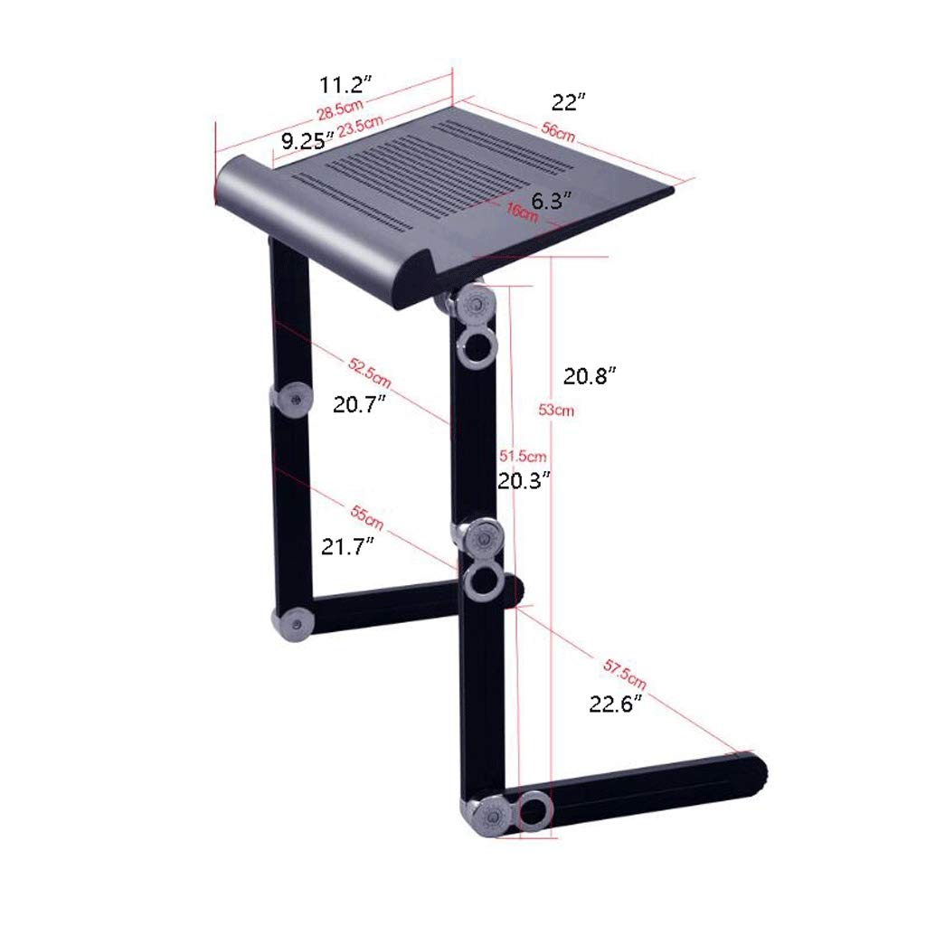 Adjustable Portable Laptop Stand for Workstation - Foldable Computer Desk Tray for Sofa, Bed & Office Use - Ergonomic Notebook Holder (Black) - Perfect for Home Office, Remote Work & Small Spaces