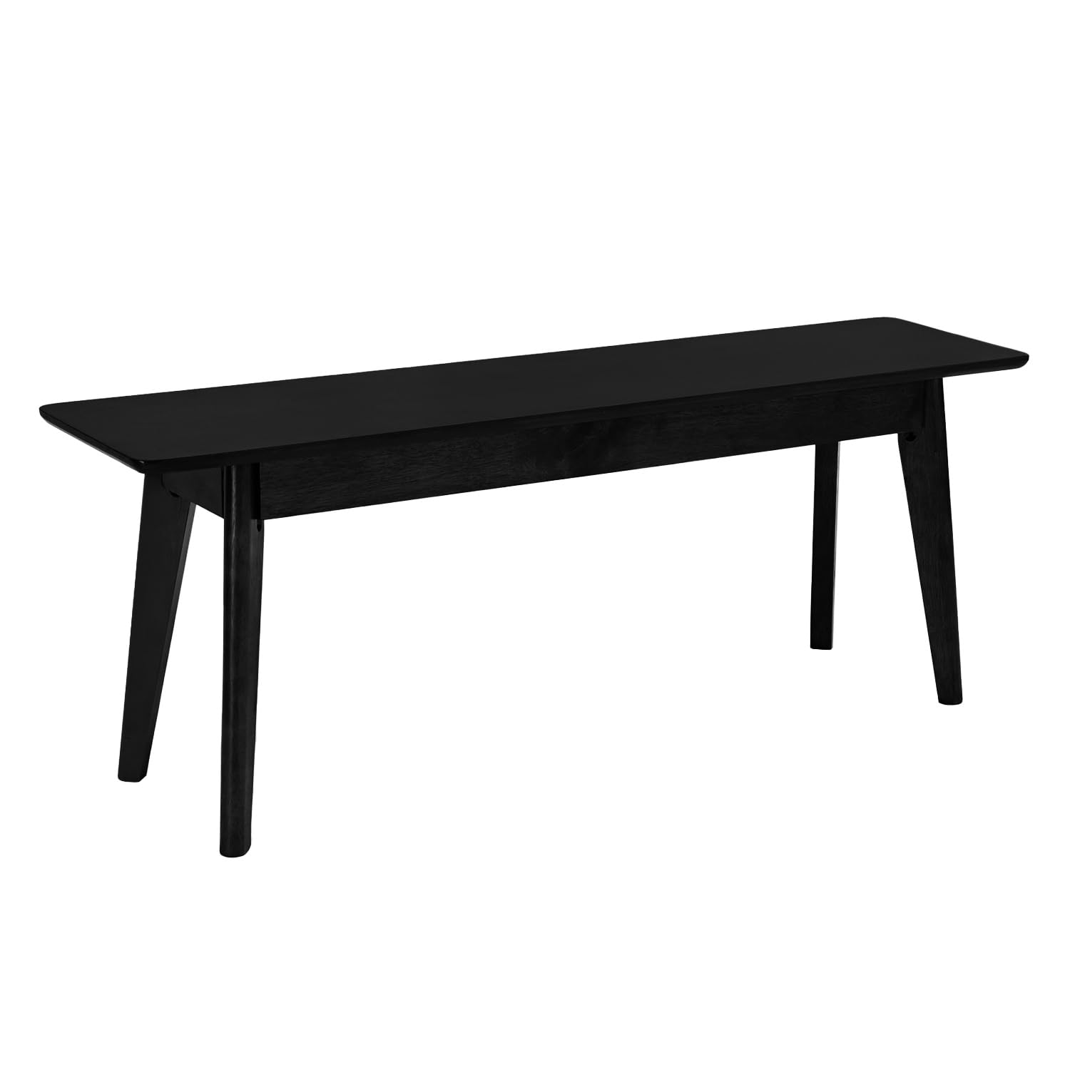 DELAVIN 47 Inch Oak Wood Dining Bench - Modern Black Kitchen Bench, Bedroom Bench, Living Room Bench - Sturdy Wooden Seating for Dining Table, Entryway, or Home Decor