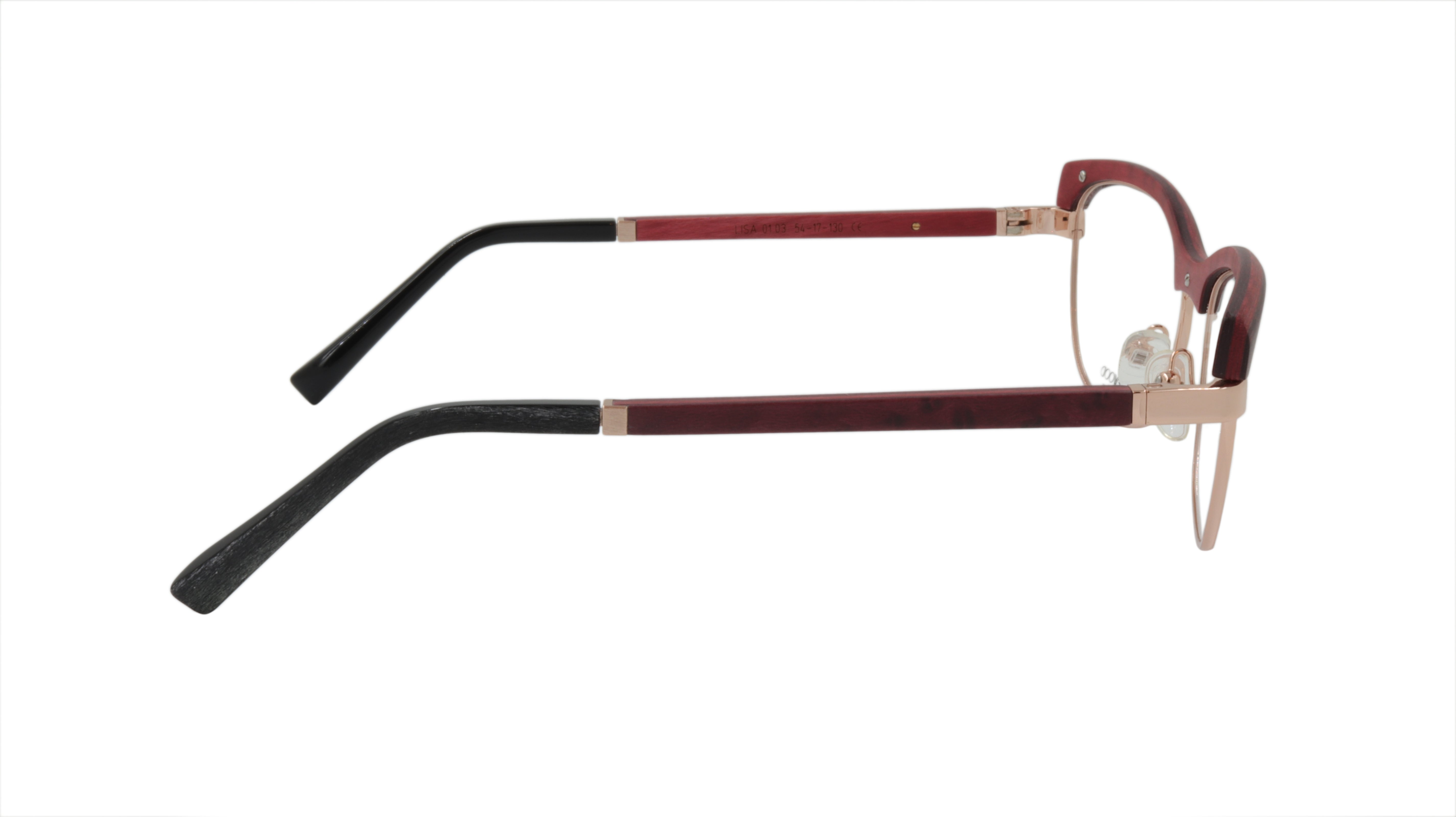 Premium GOLD&WOOD Eyeglasses Frame - Handcrafted Wood & Metal Acetate Blend - Luxembourg Made Lisa 01 & 03 Models - Stylish & Durable for Everyday Wear, Office & Outdoor Activities