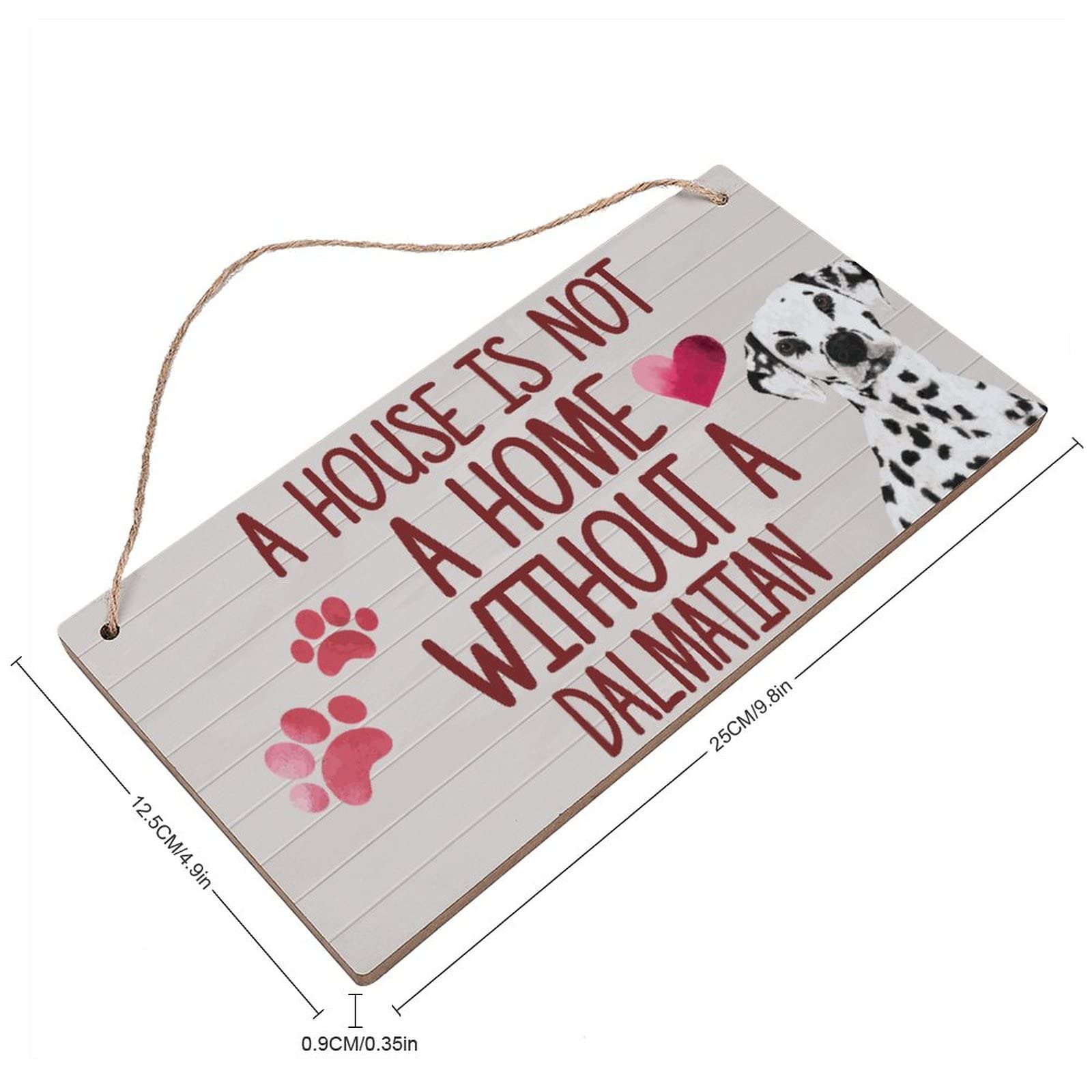 ENEDNATE Dalmatian Wood Sign - Rustic Hanging Plaque 6x12 inch for Pet Lover Home Decor