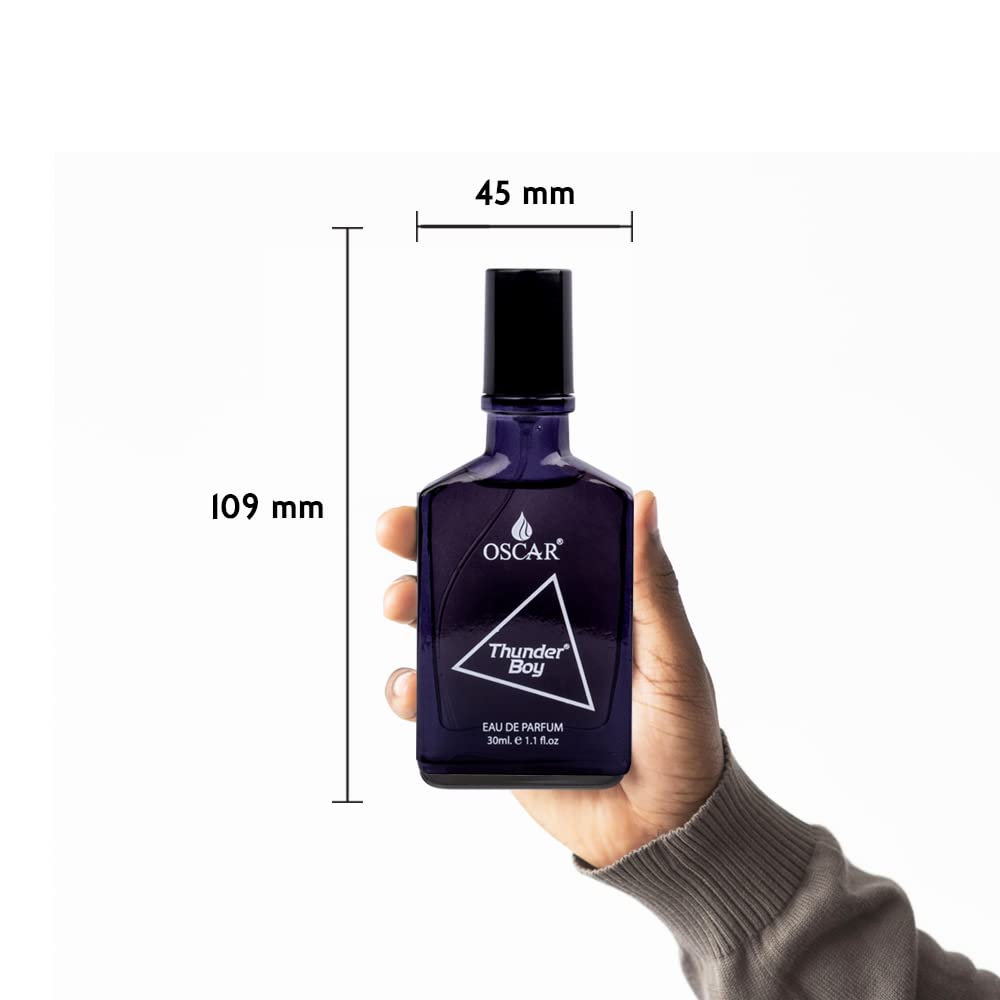 Oscar Thunder Boy Black Men Eau De Parfum - Long Lasting Fragrance Cologne for Men, 2 Pack (30ml Each) - Perfect for Date Night, Office & Special Occasions
