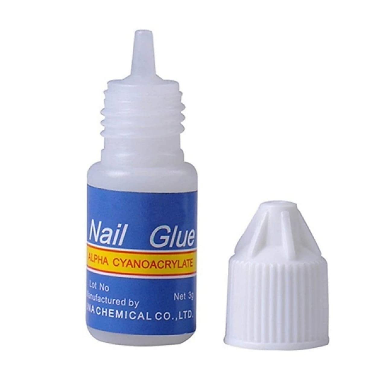 PLETHORA 6-Pack White Nail Glue for Artificial Nails - Waterproof Acrylic Nail Adhesive with Brush Bottle - Professional Nail Art Glue for Fake Nails Extension & Repair - Perfect for Salon, Home Manicure & DIY Nail Art