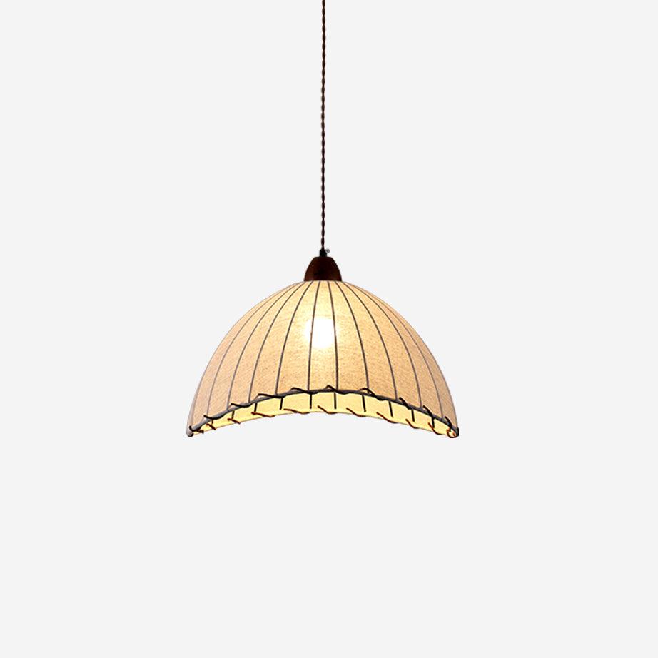 Modern Fabric Pendant Lamp - Handwoven Rattan Hanging Light for Dining Room, Bedroom, Living Room & Kitchen | Boho Chic Ceiling Fixture with Warm Ambient Lighting