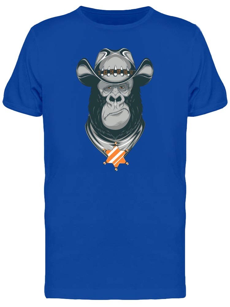 Funny Gorilla in Cowboy Hat T-Shirt for Men - Cool Graphic Novelty Tee for Western Parties & Animal Lovers