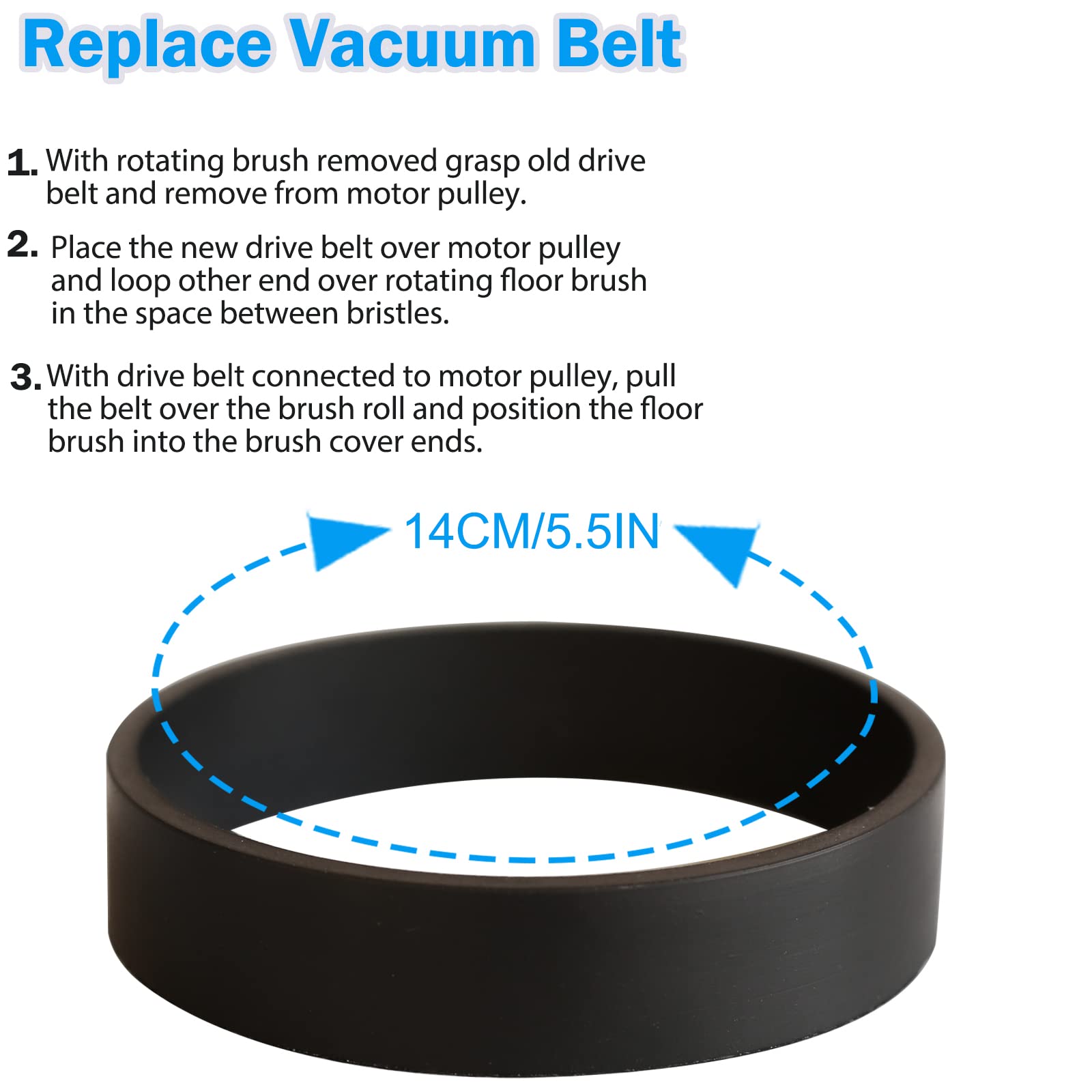 Bissell PowerGlide Lift-Off Pet Vacuum Cleaner Replacement Belts (1601961) - Compatible with Models 2043, 2763, 9182 Series - Durable Vacuum Cleaner Accessories for Pet Hair Removal & Deep Cleaning
