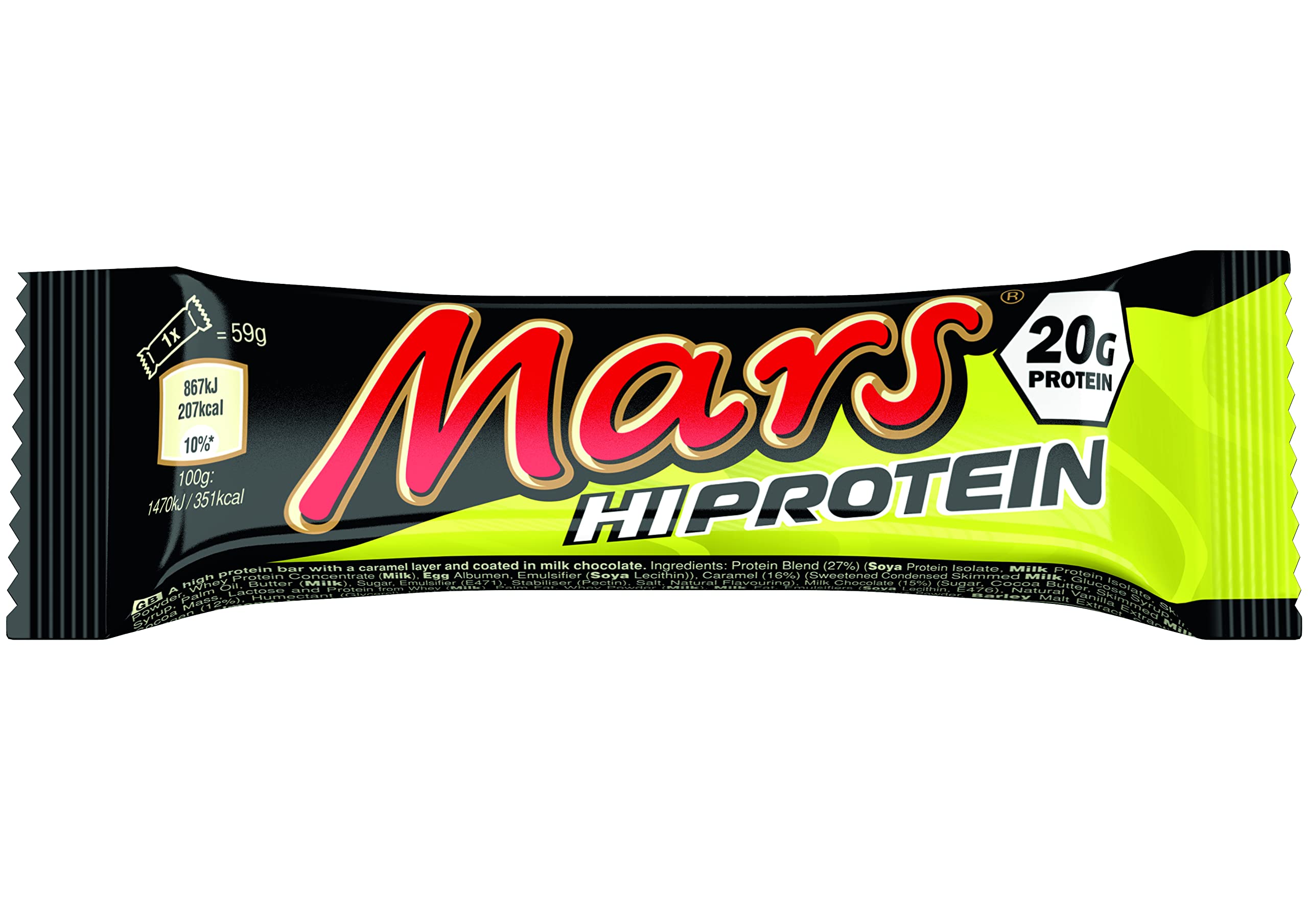 Mars Protein High Protein Bar - 12g Protein, Low Sugar, Gluten Free - Perfect for Post-Workout Recovery & Healthy Snacking On-The-Go