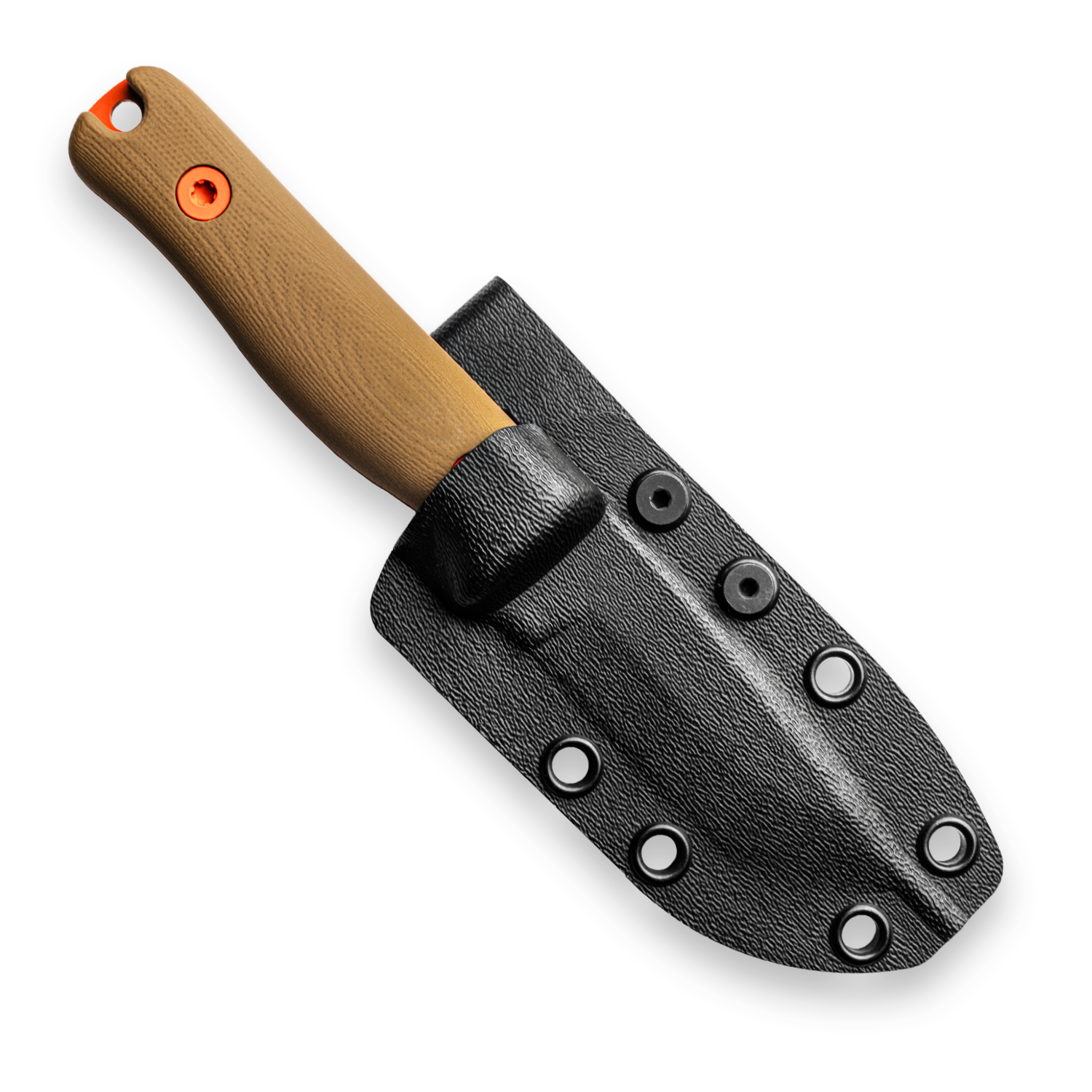 BLEM F3XC Extreme Conditions EDC Fixed Blade Knife - CPM 3V Steel, High Visibility Orange & Coyote Tan G10 Handle - Perfect for Outdoor Survival, Hunting, and Tactical Use