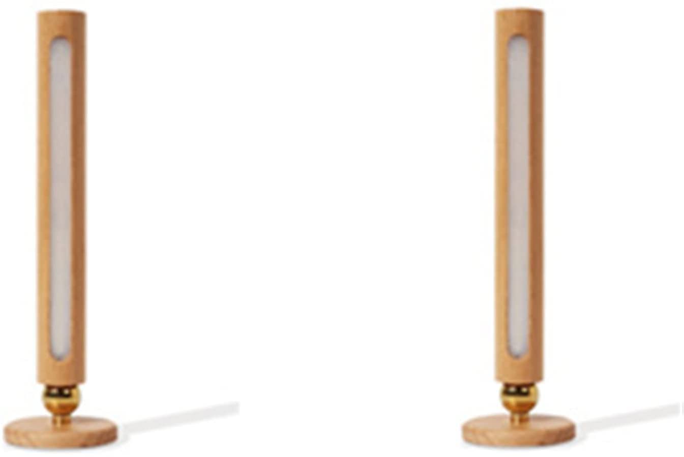 360° Rotatable Magnetic Detachable Wooden LED Wall Lamp with USB Rechargeable & Stepless Dimming - Perfect for Bedroom, Living Room, Nursery (2 Pack) Night Light for Wall Mounting
