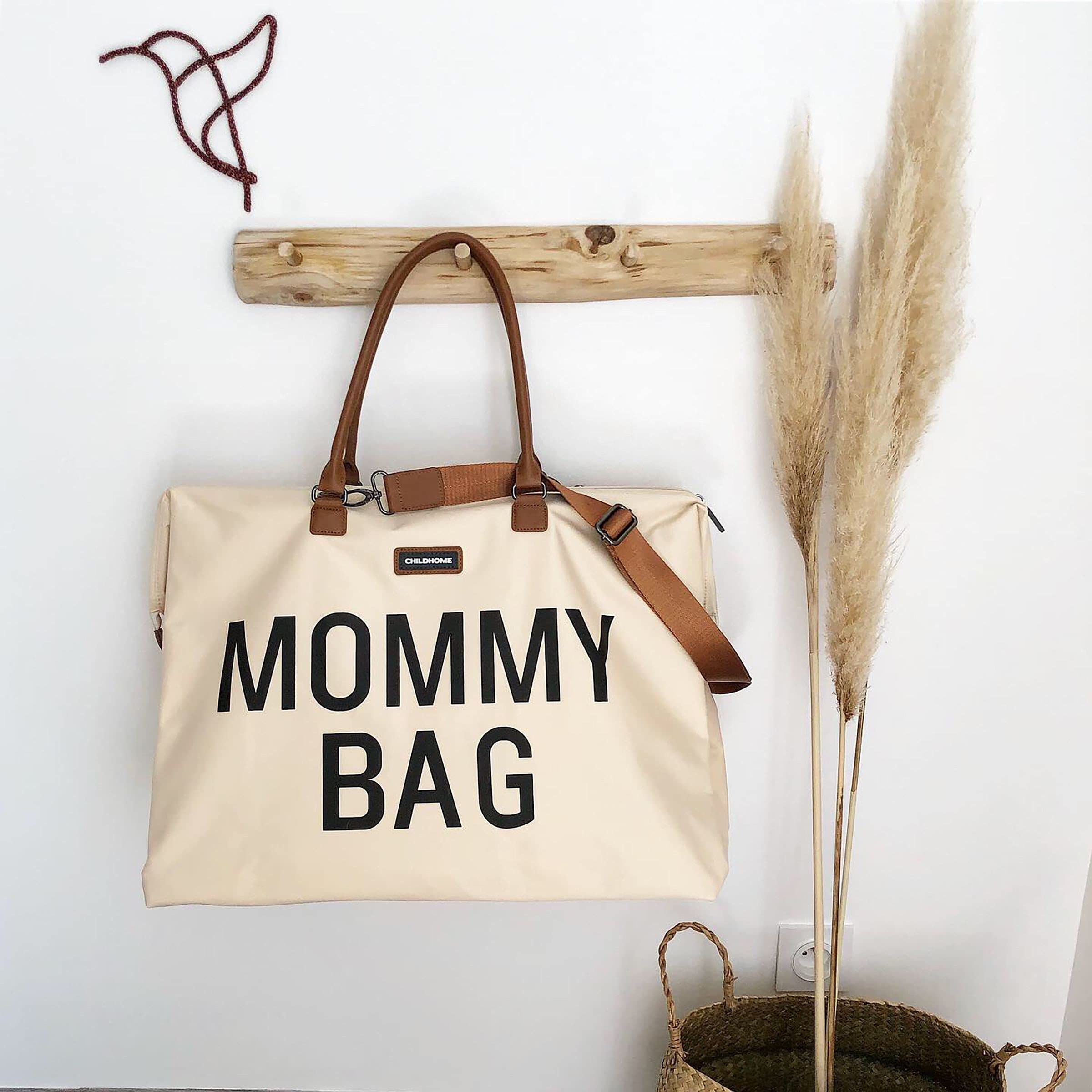 **The Original Mommy Bag by Childhome - Large Baby Diaper Bag, Hospital & Travel Tote for Moms - Pregnancy Must Haves in Off White & Black - Perfect for Hospital Visits, Daycare Trips & Family Outings**