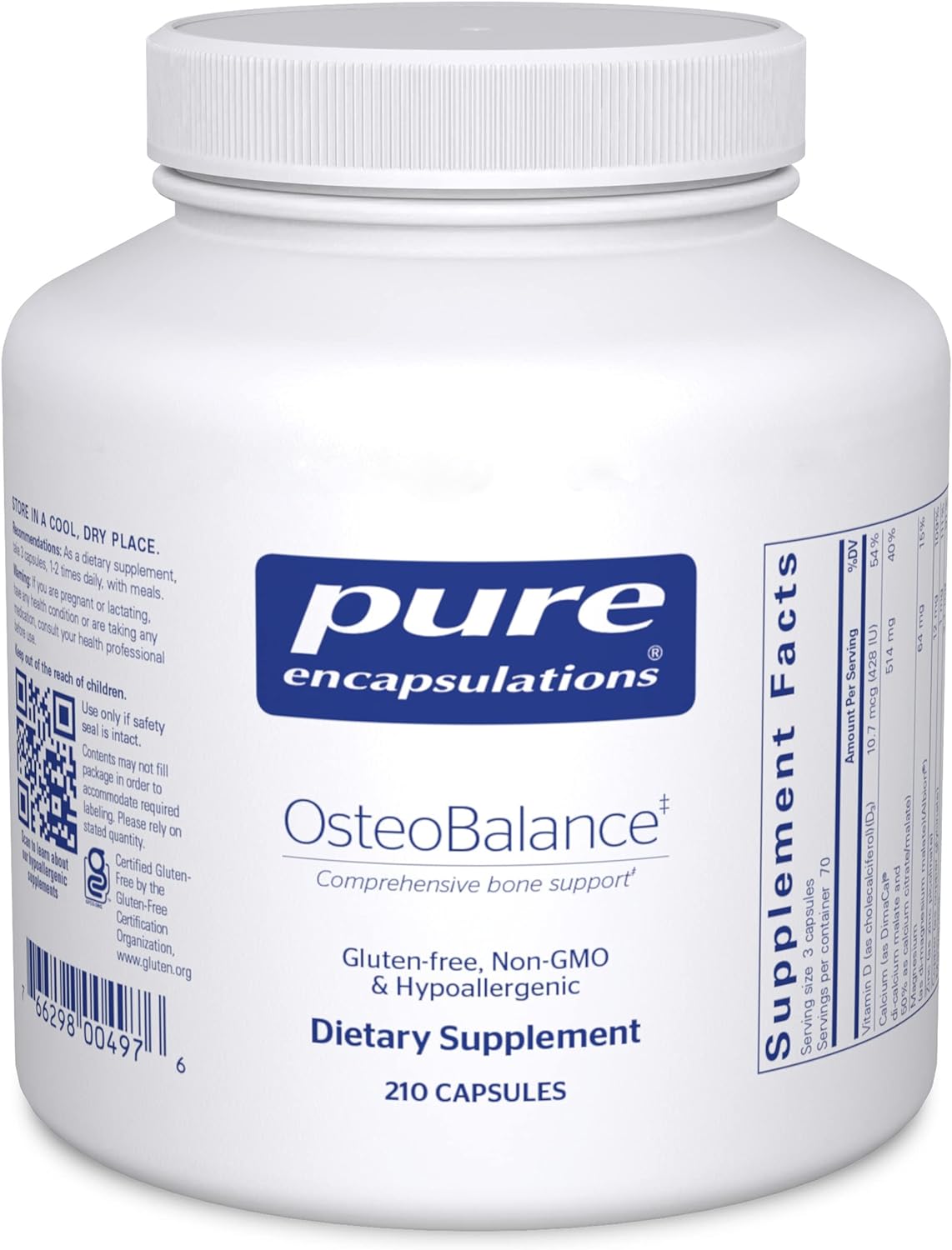 Pure Encapsulations OsteoBalance - Calcium, Magnesium & Vitamin D3 Supplement for Bone Health | Supports Strong Bones & Joints | Ideal for Adults & Seniors