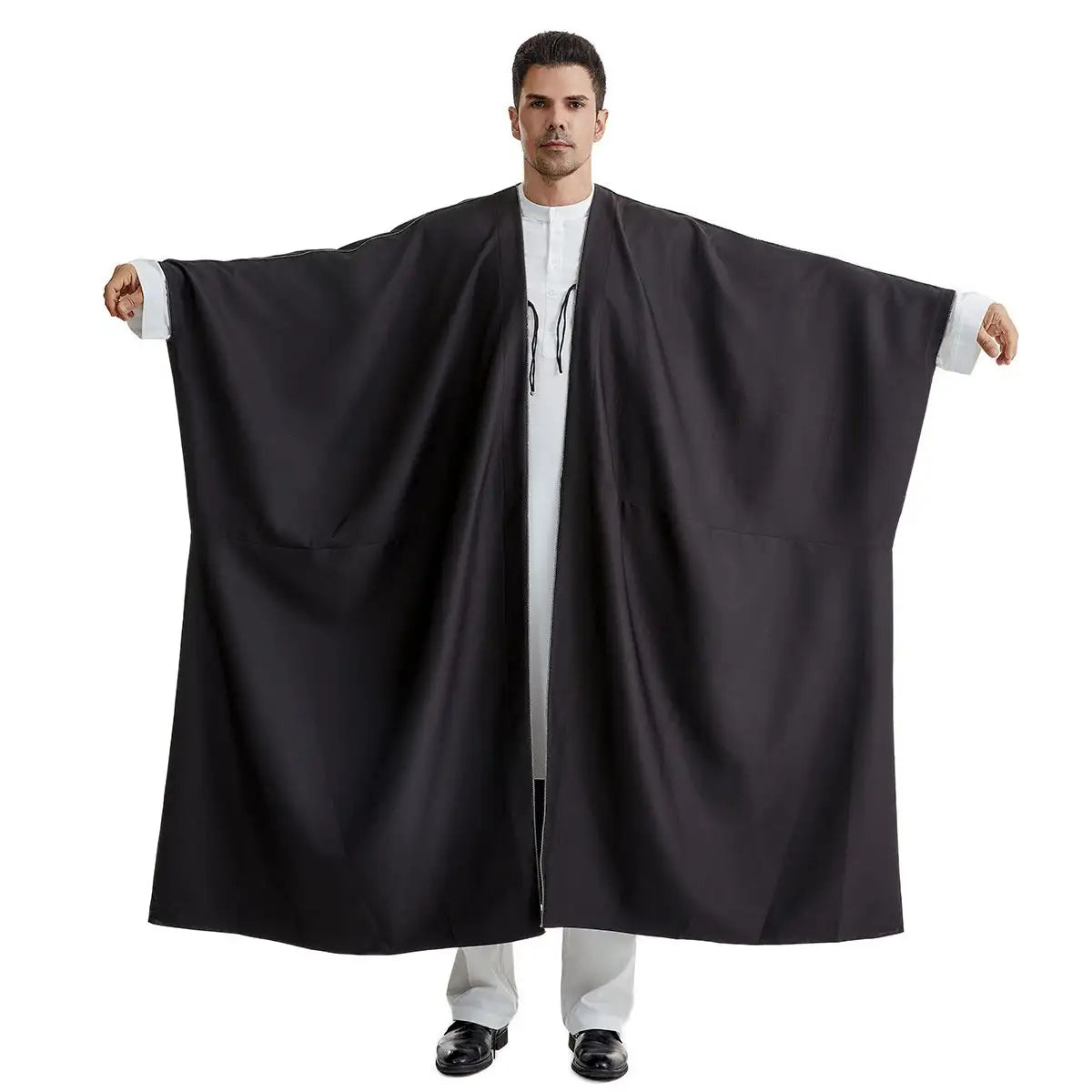 Premium Saudi Men's Bisht - Thick Fabric Abaya in Black, Beige, Coffee & Tan | Traditional Arabic Robe for Weddings, Eid & Special Occasions