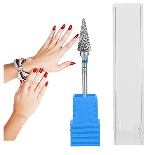 Tungsten Steel Nail Drill Bits for Electric Manicure & Pedicure - Professional Nail Art Grinding Heads (Blue) | Perfect for Salon, Home Nail Care & DIY Nail Designs